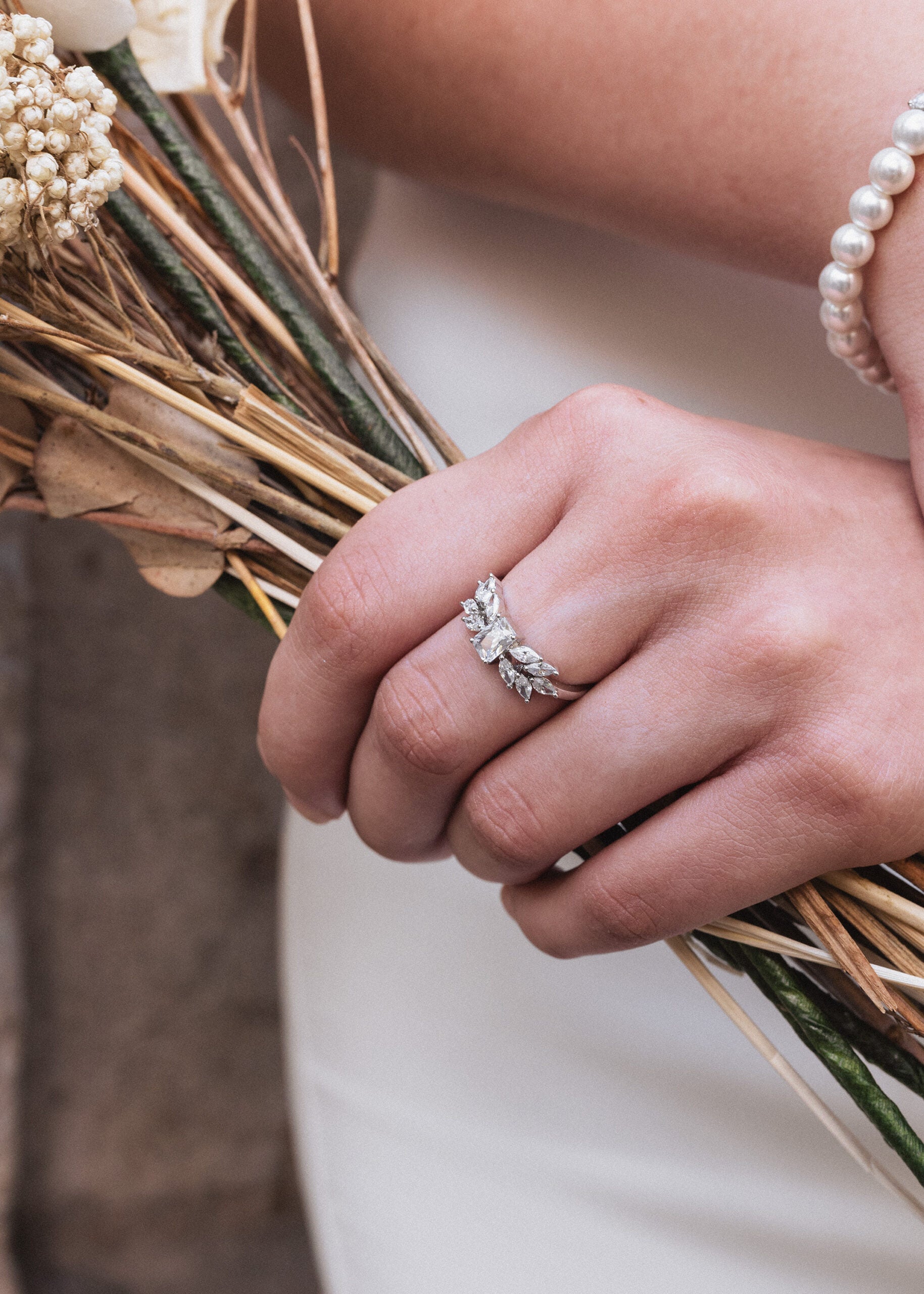 Adjustable Classic Bridal Crystal Ring