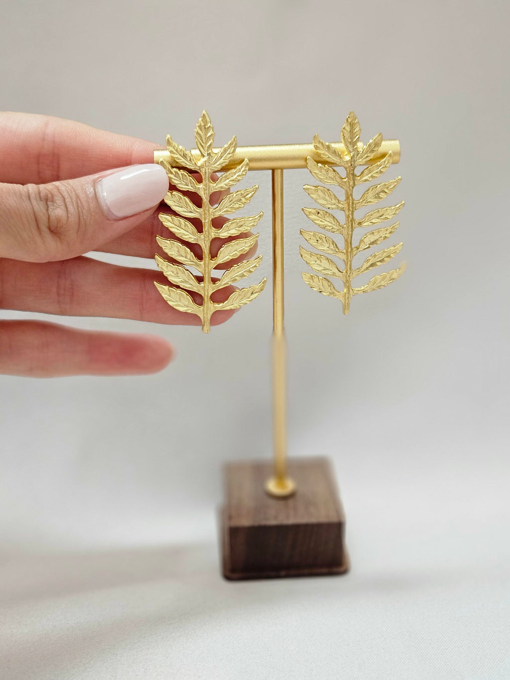 Boho Gold Leaf Statement Earrings