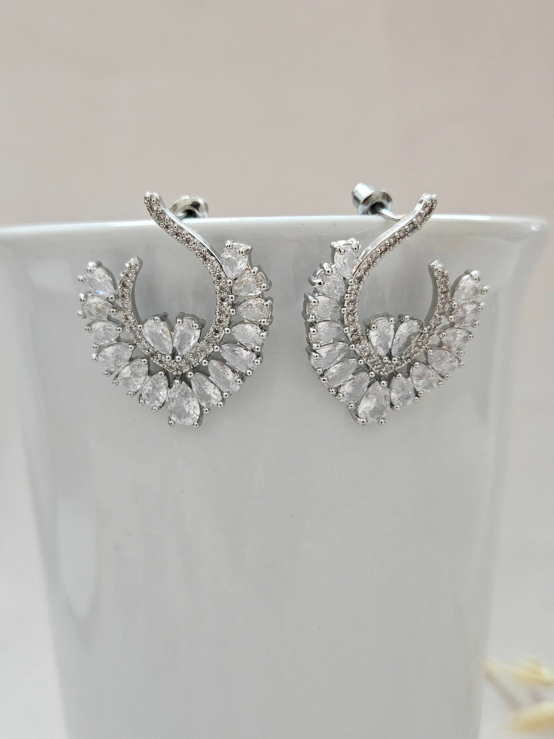 Crystal Loop Stud Earrings - AESP59