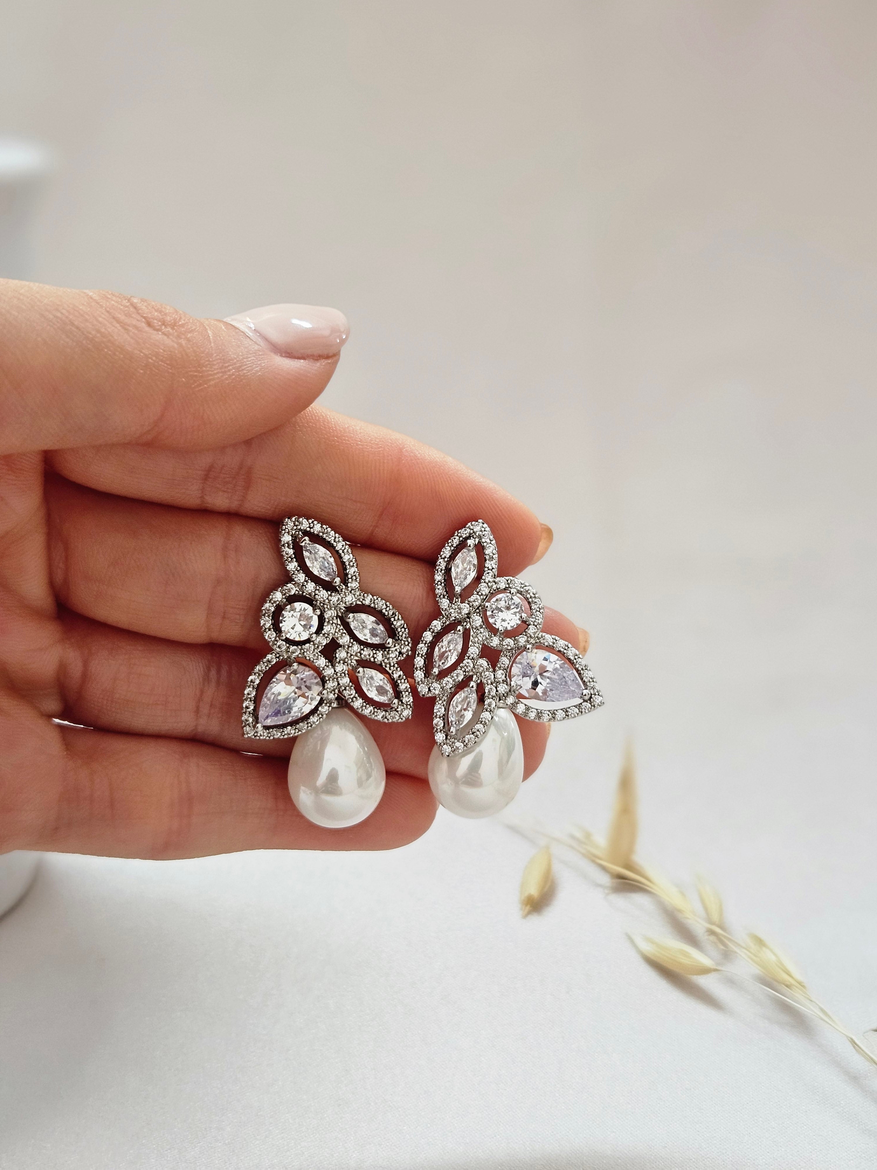 Big Bridal Pearl Earrings