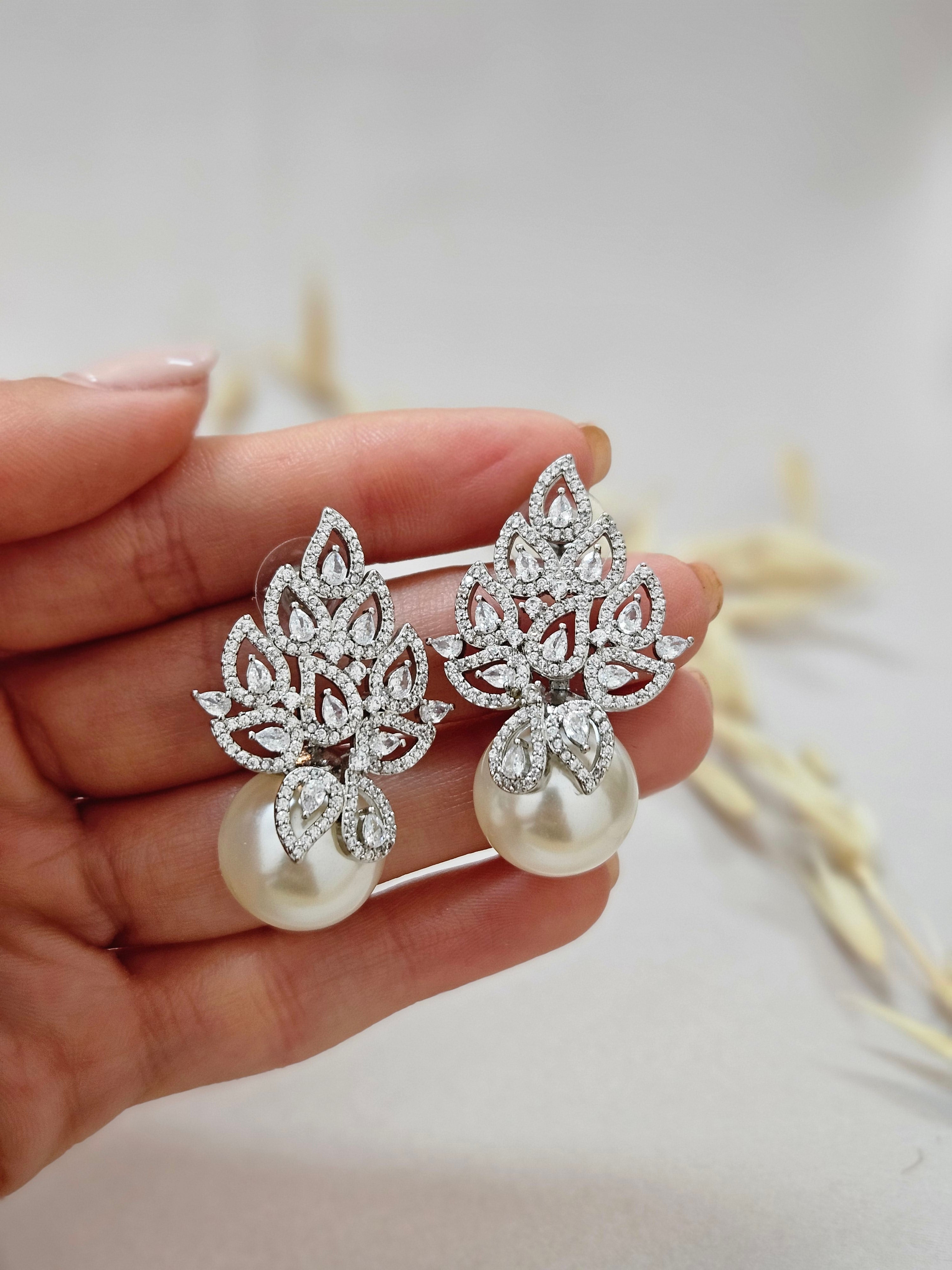 leaf earrings big silver earrings for weddings