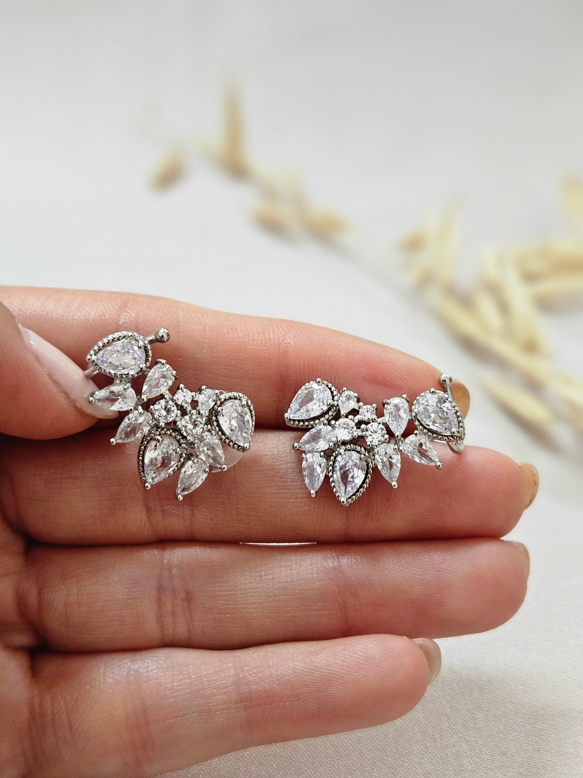 Unique Silver Crystal Ear Cuff - AESC70
