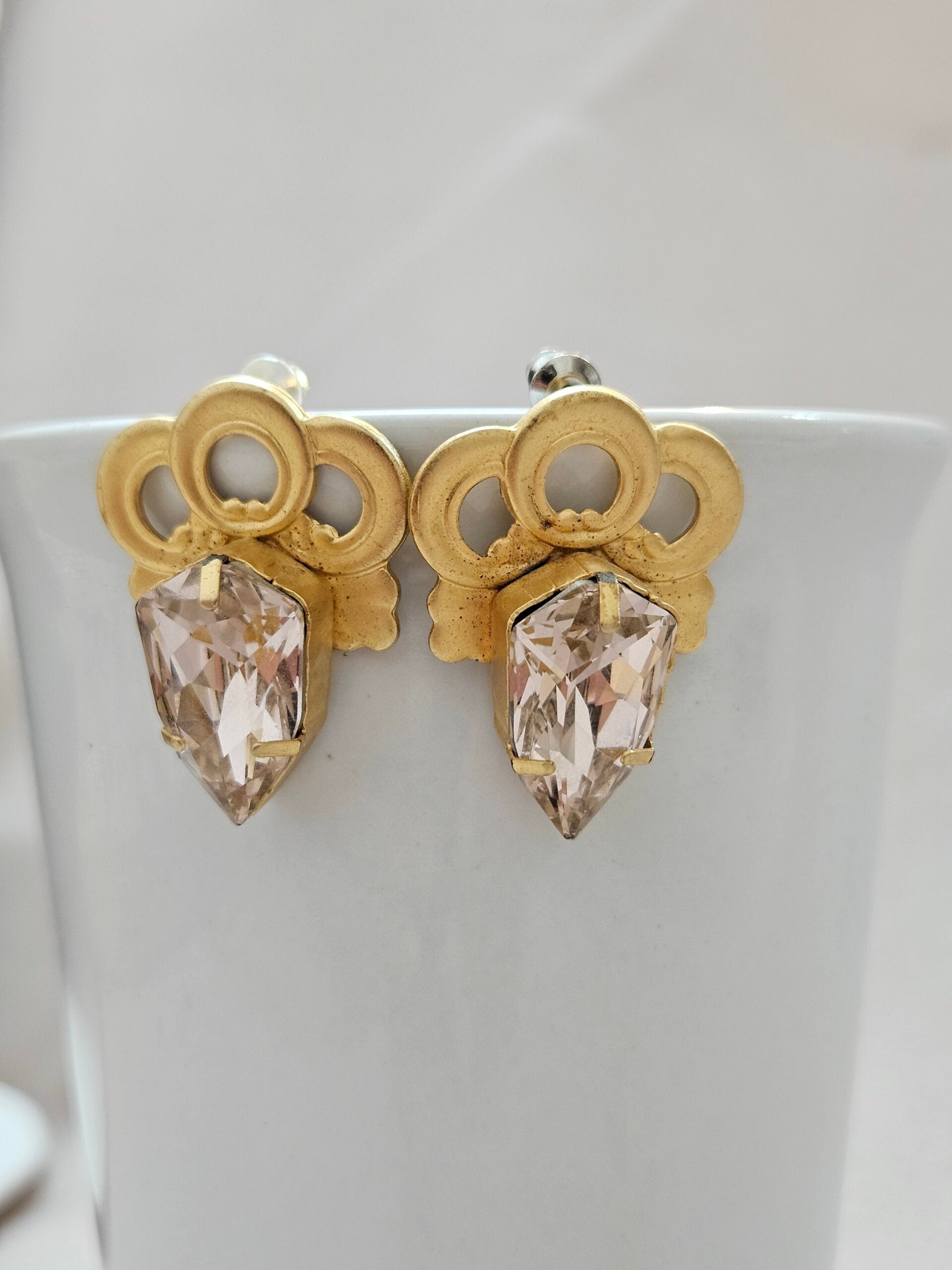 Gold Stud Lush Pink Swarovski Earrings - AEGP1