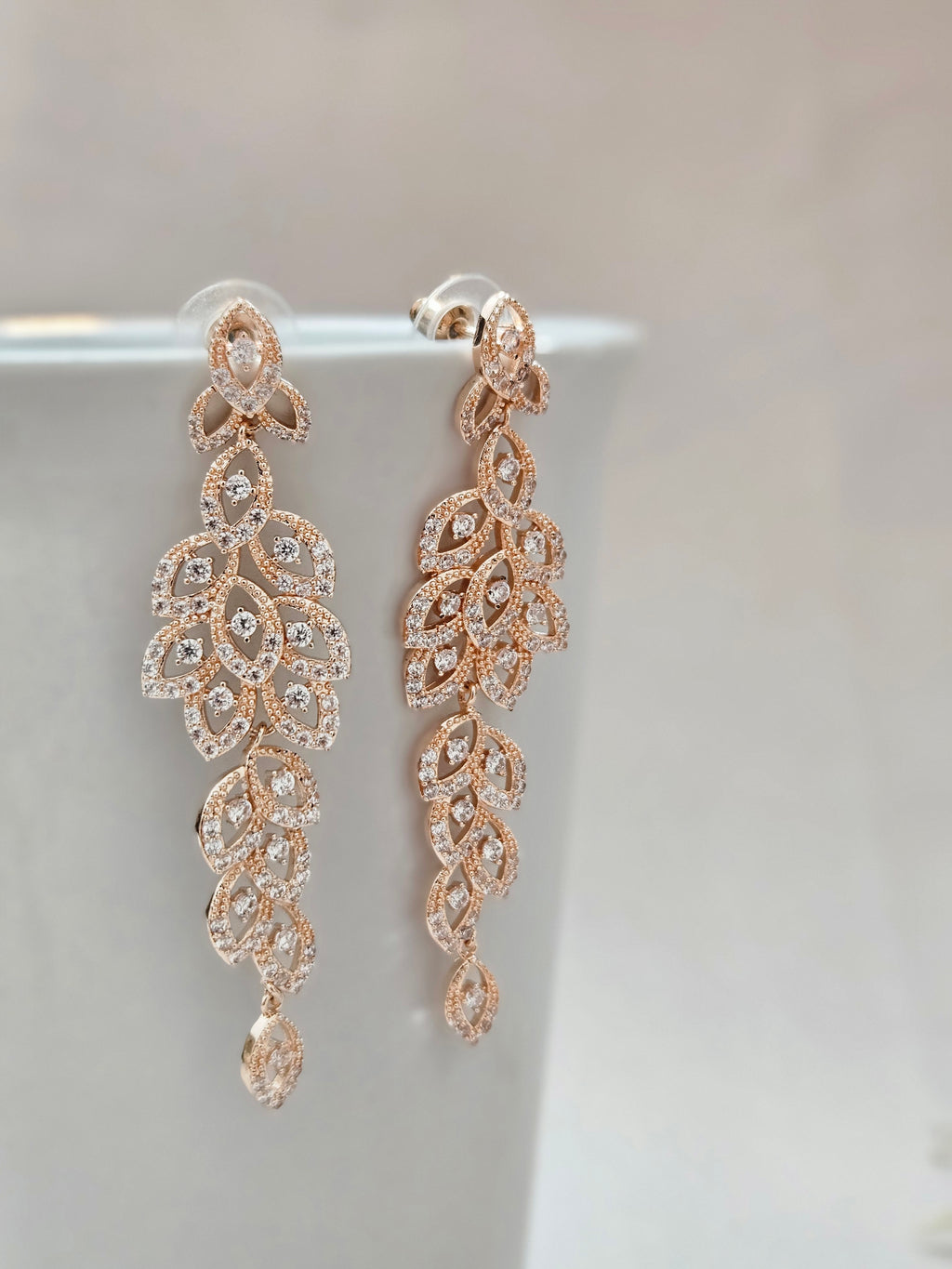 Chandelier Rose Gold Cystal Earrings