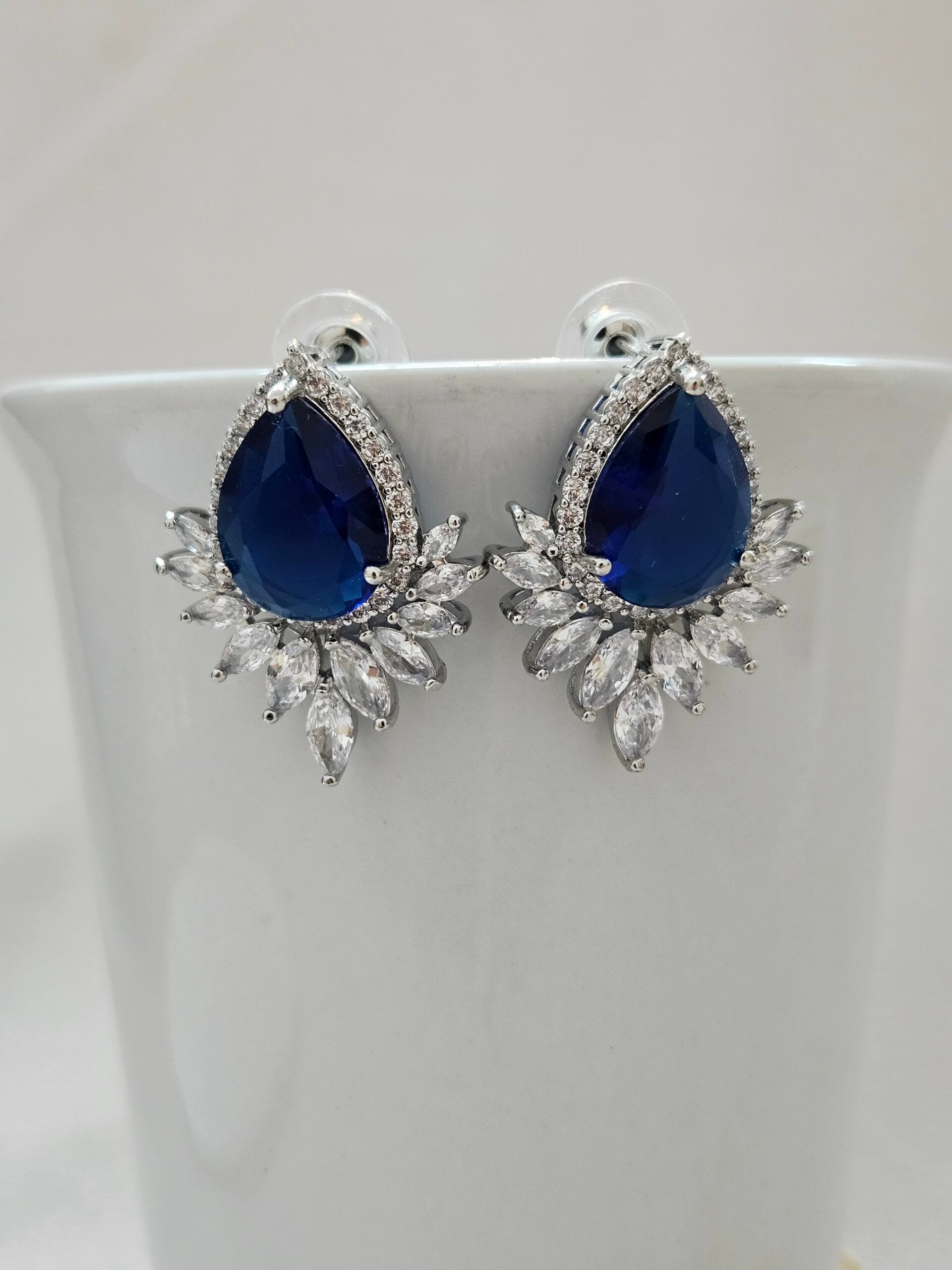 Blue Stud Cystal Earrings - AEBC8