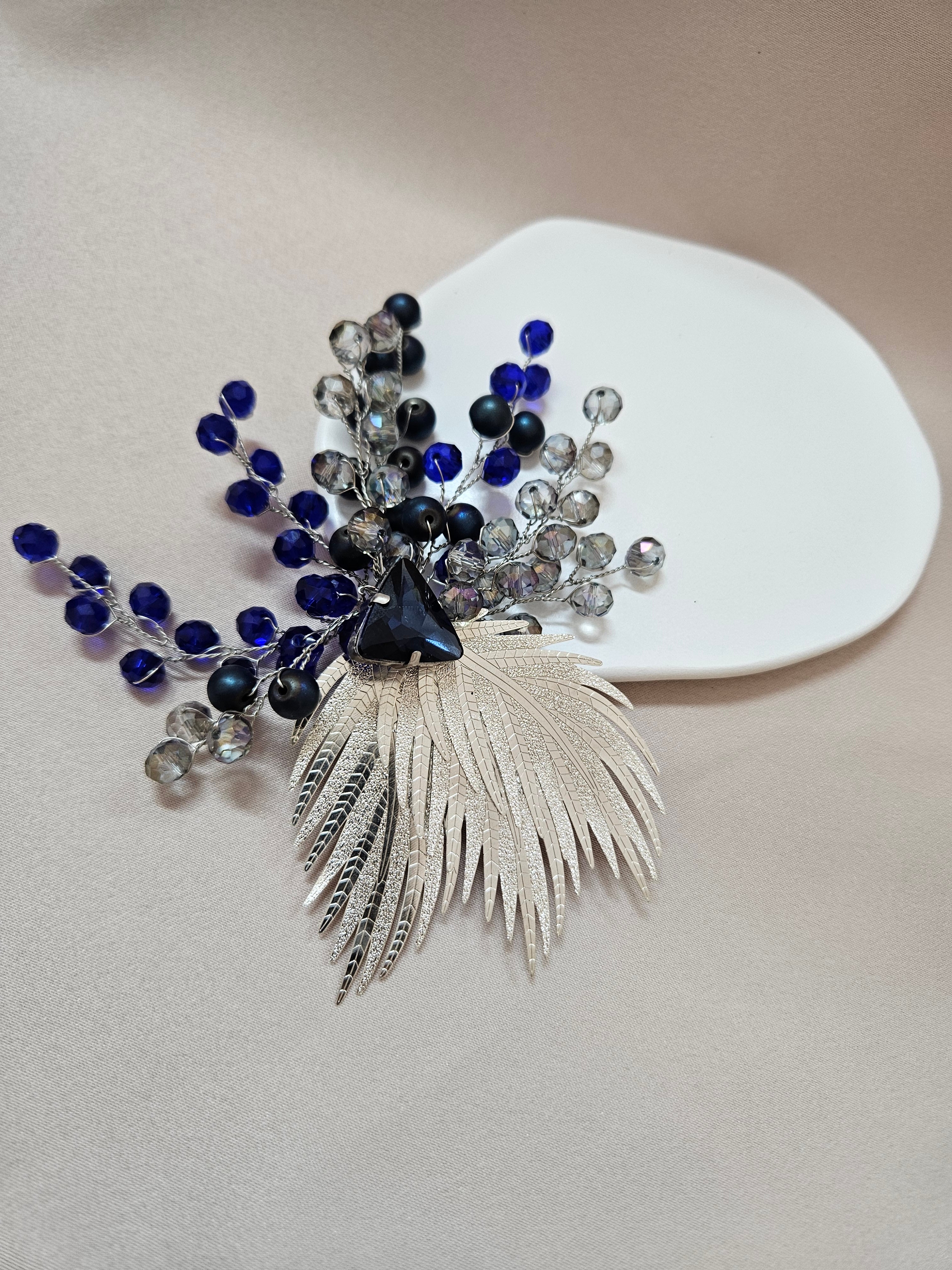 Dark Blue Sew On Brooch
