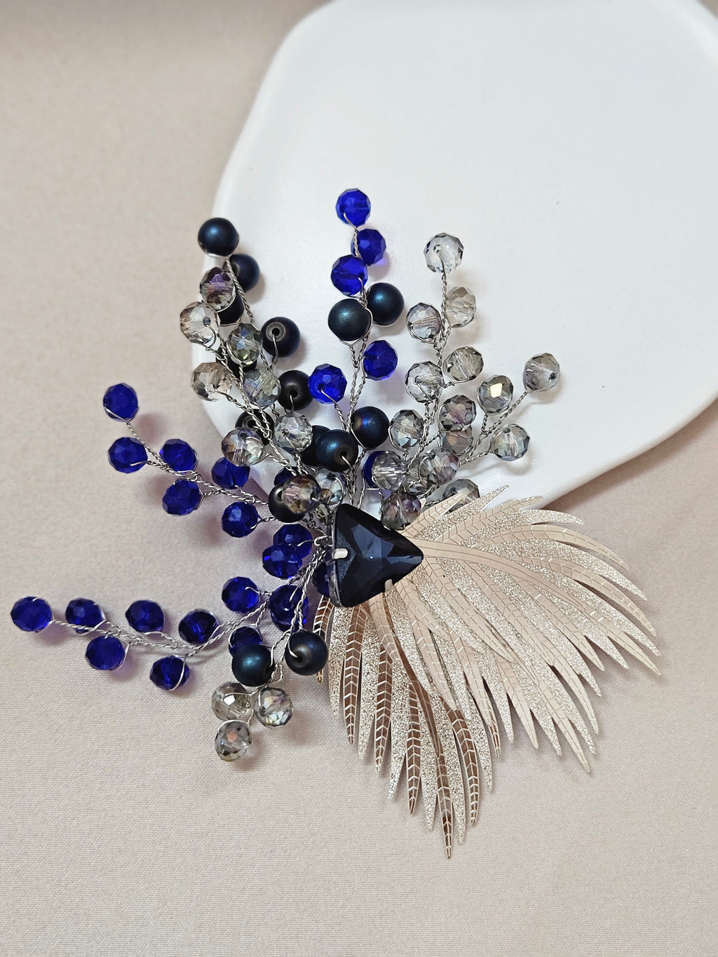 Dark Blue Sew On Brooch
