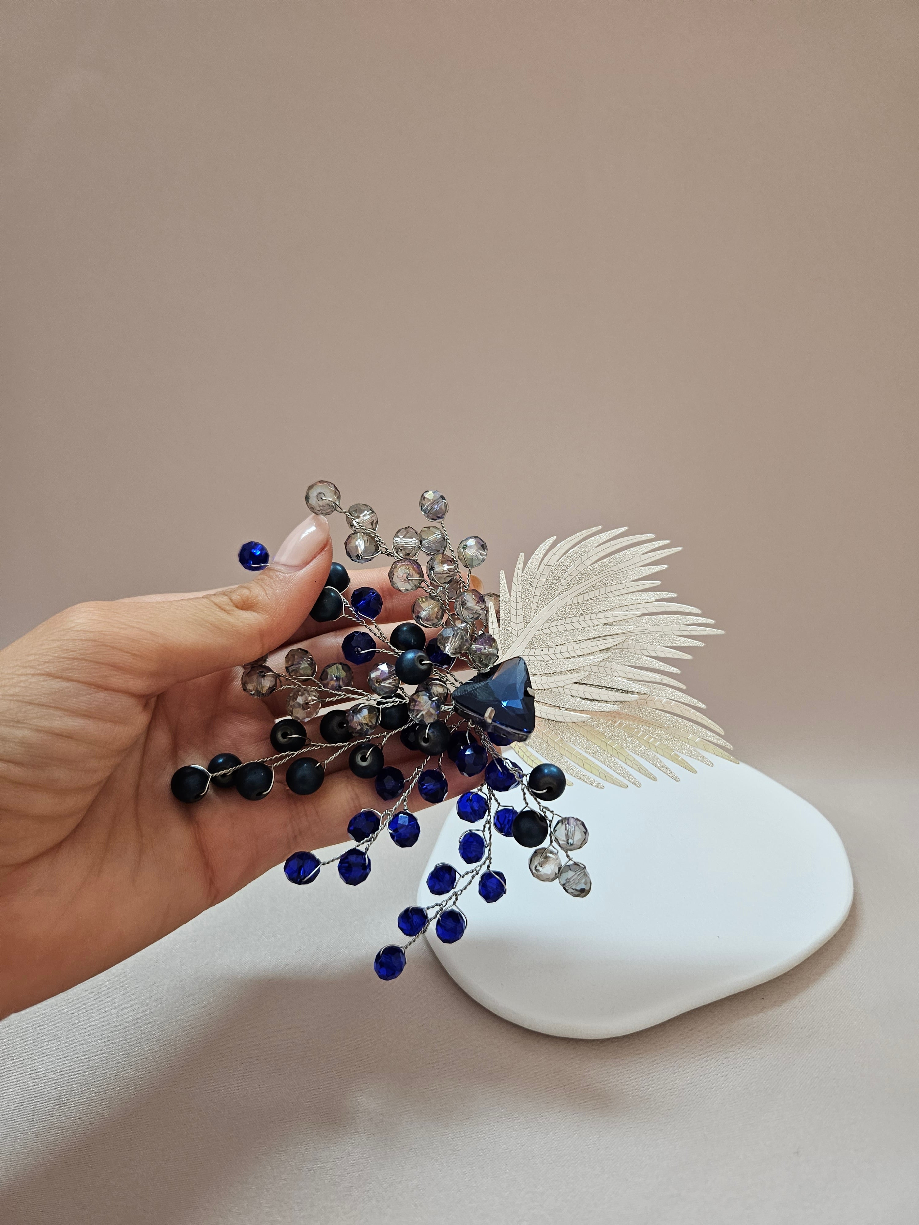 Dark Blue Sew On Brooch