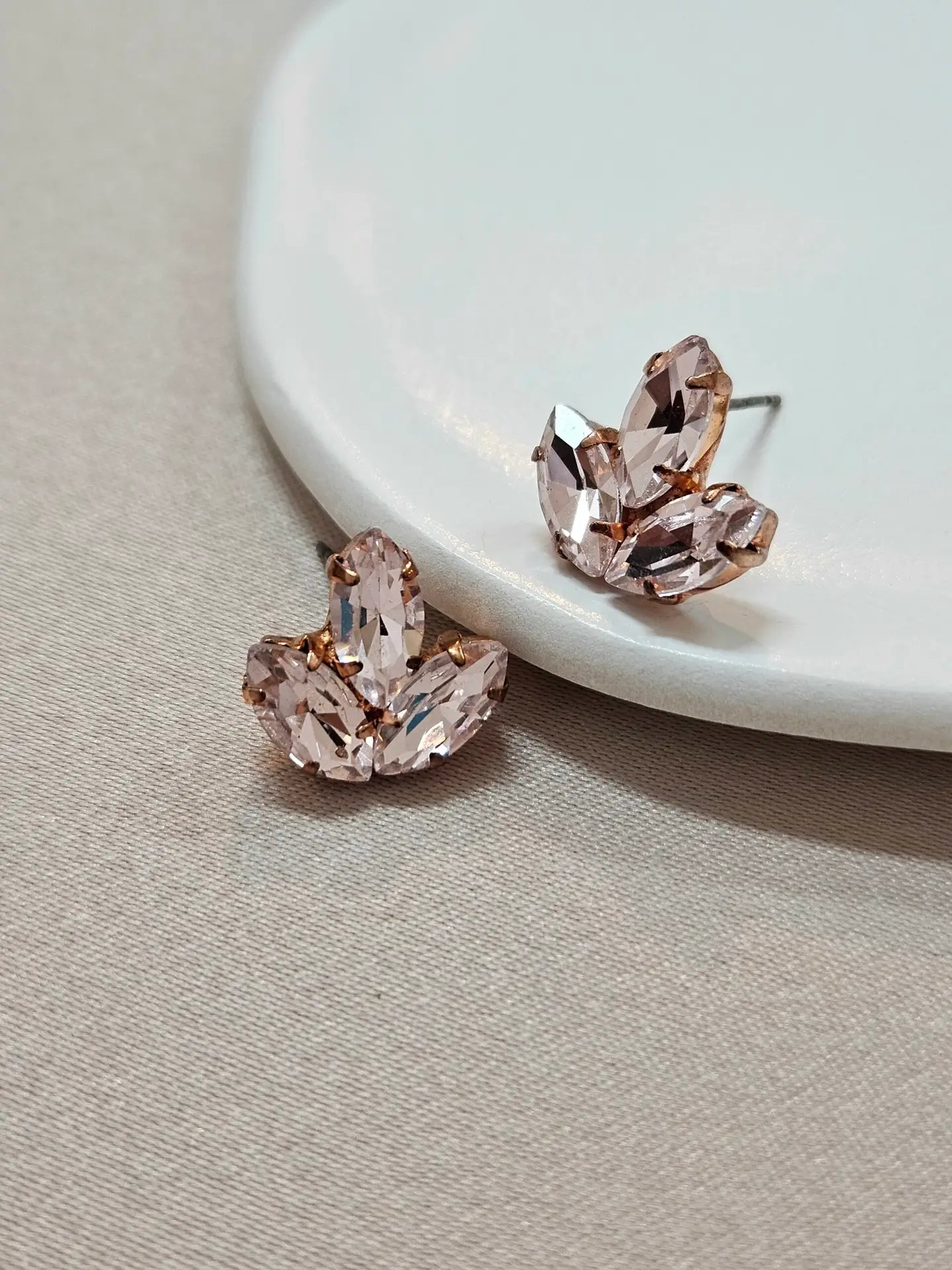 Elegant Rose Gold Stud Earrings with Pink Zirconia - TERC