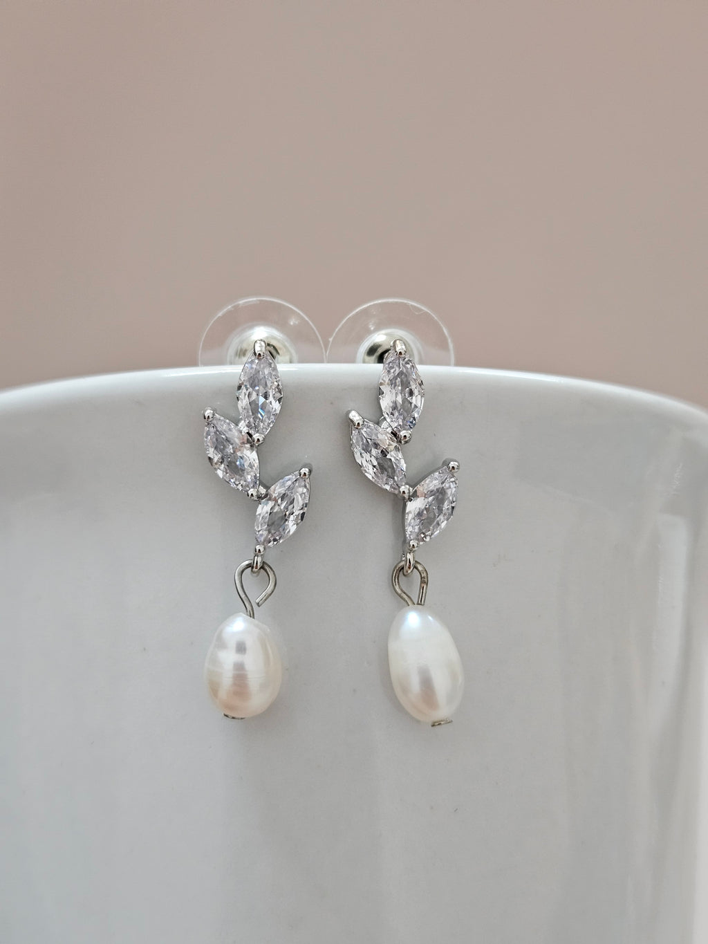 Bridal Pearl Drop Earrings