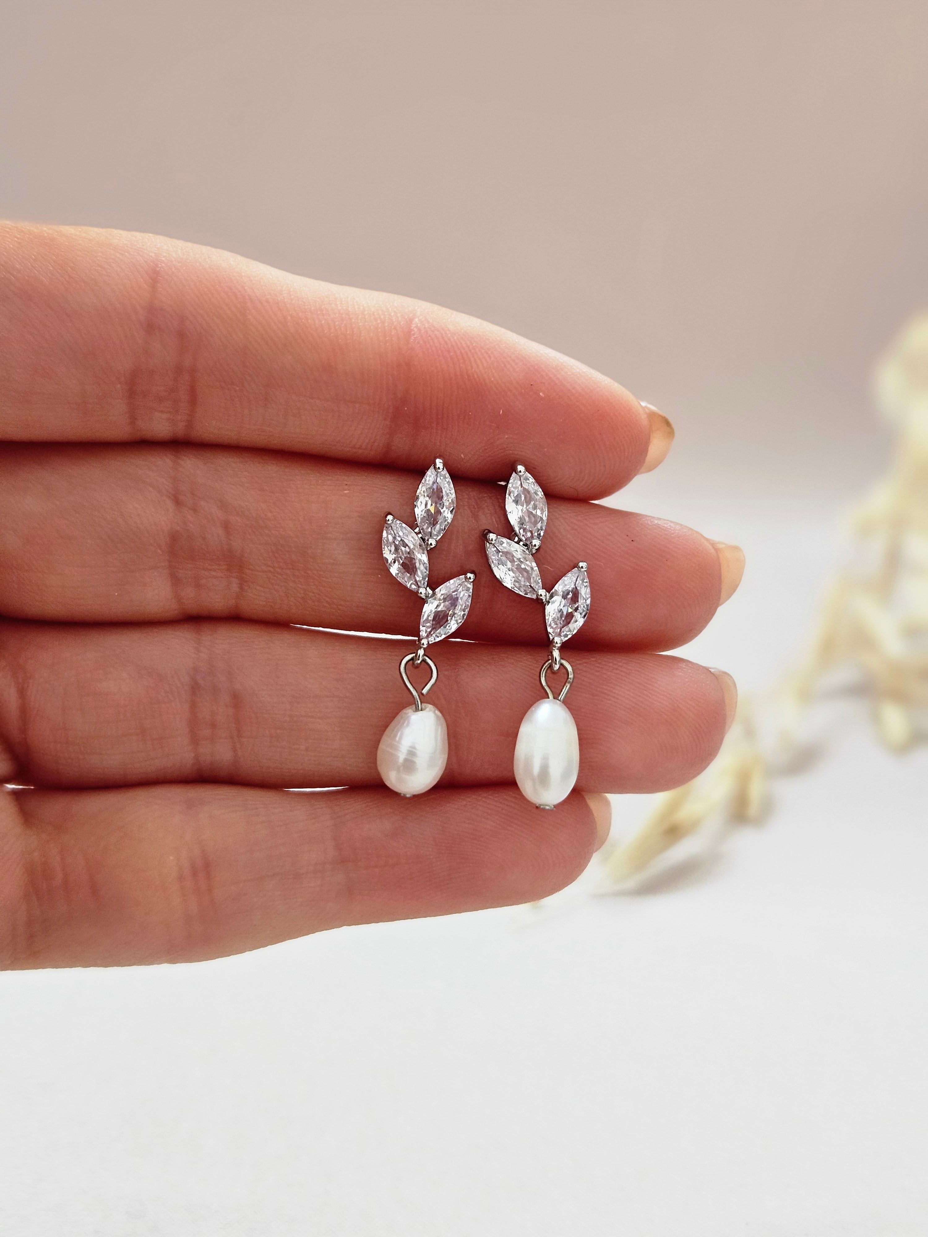 Bridal Pearl Drop Earrings