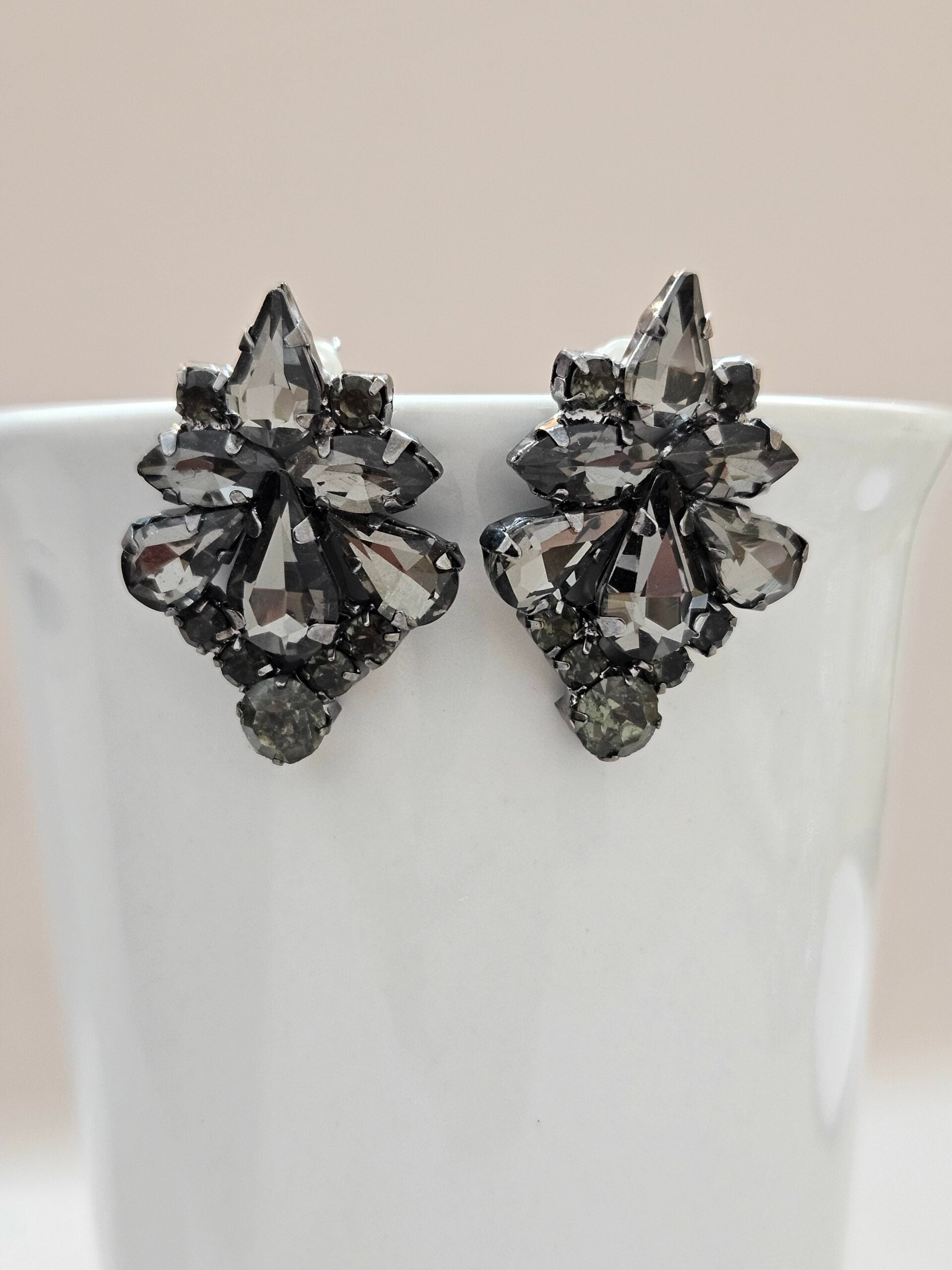Stud black Diamond Crystal Earrings - TEG