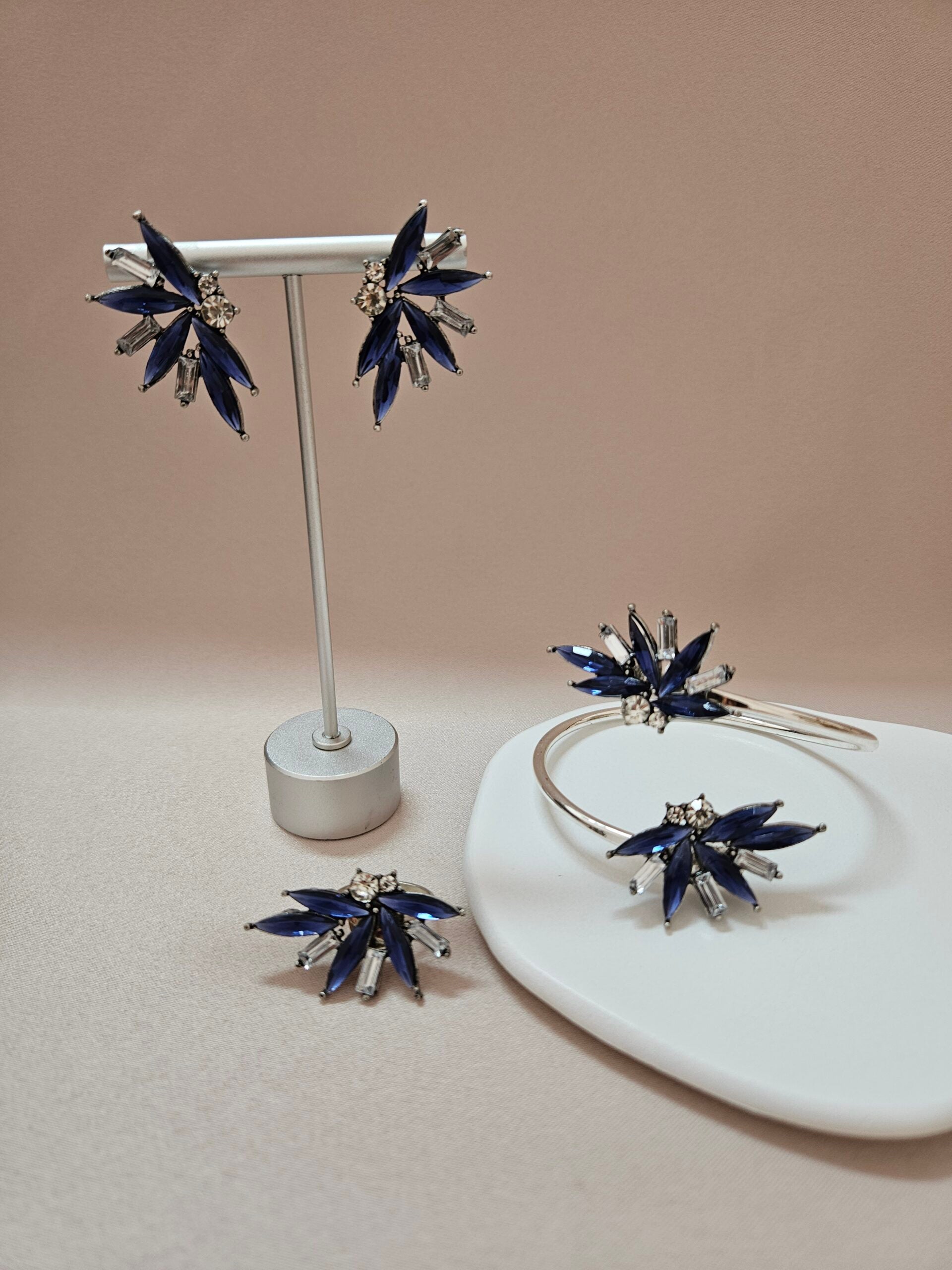 Dark Blue Leaf Bracelet Set - HBSGLG