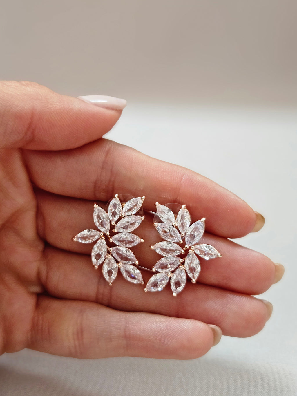 Rose Gold Stud Crystal Earrings