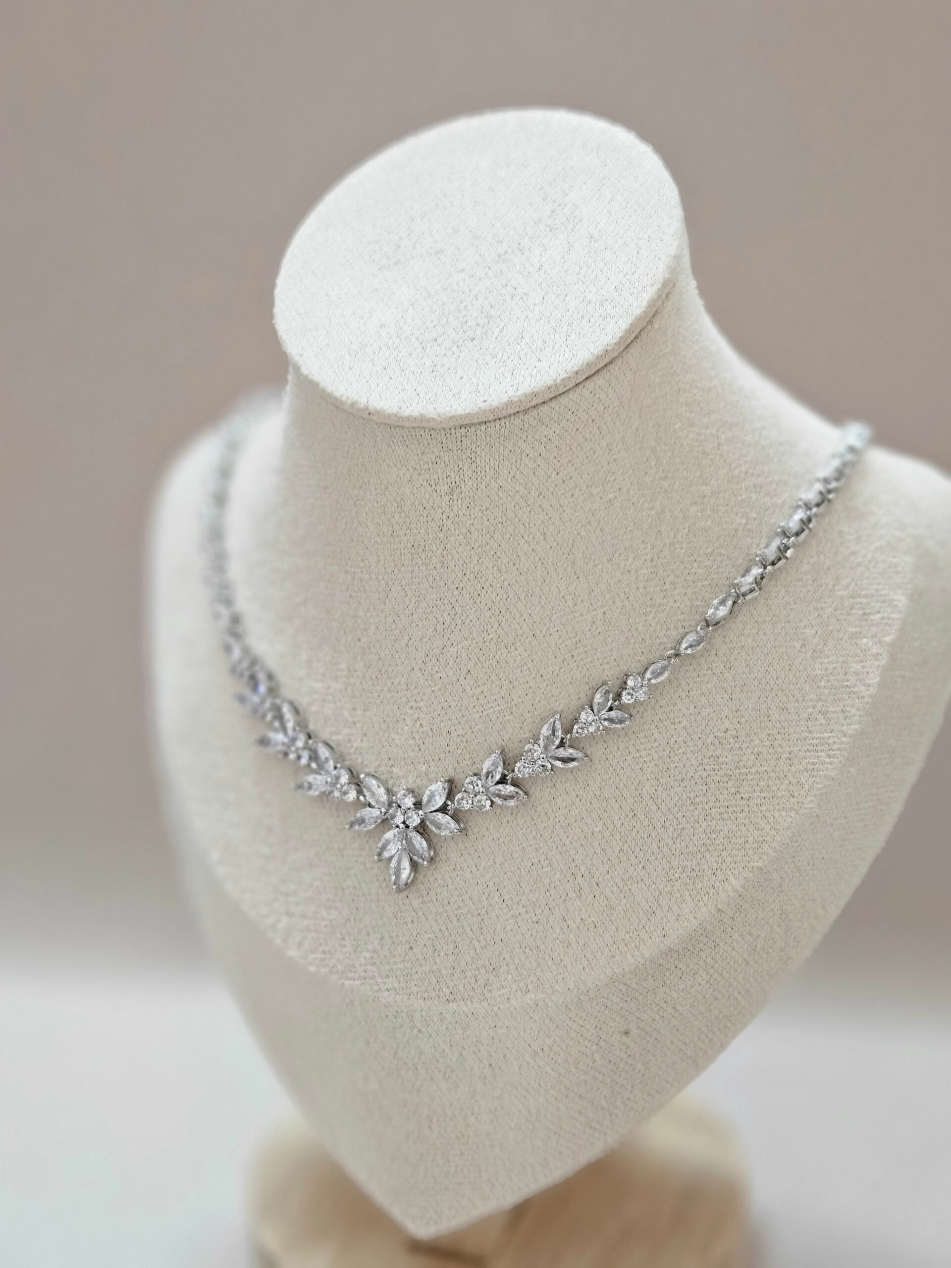 Classic Silver Crystal Zirconia Necklace
