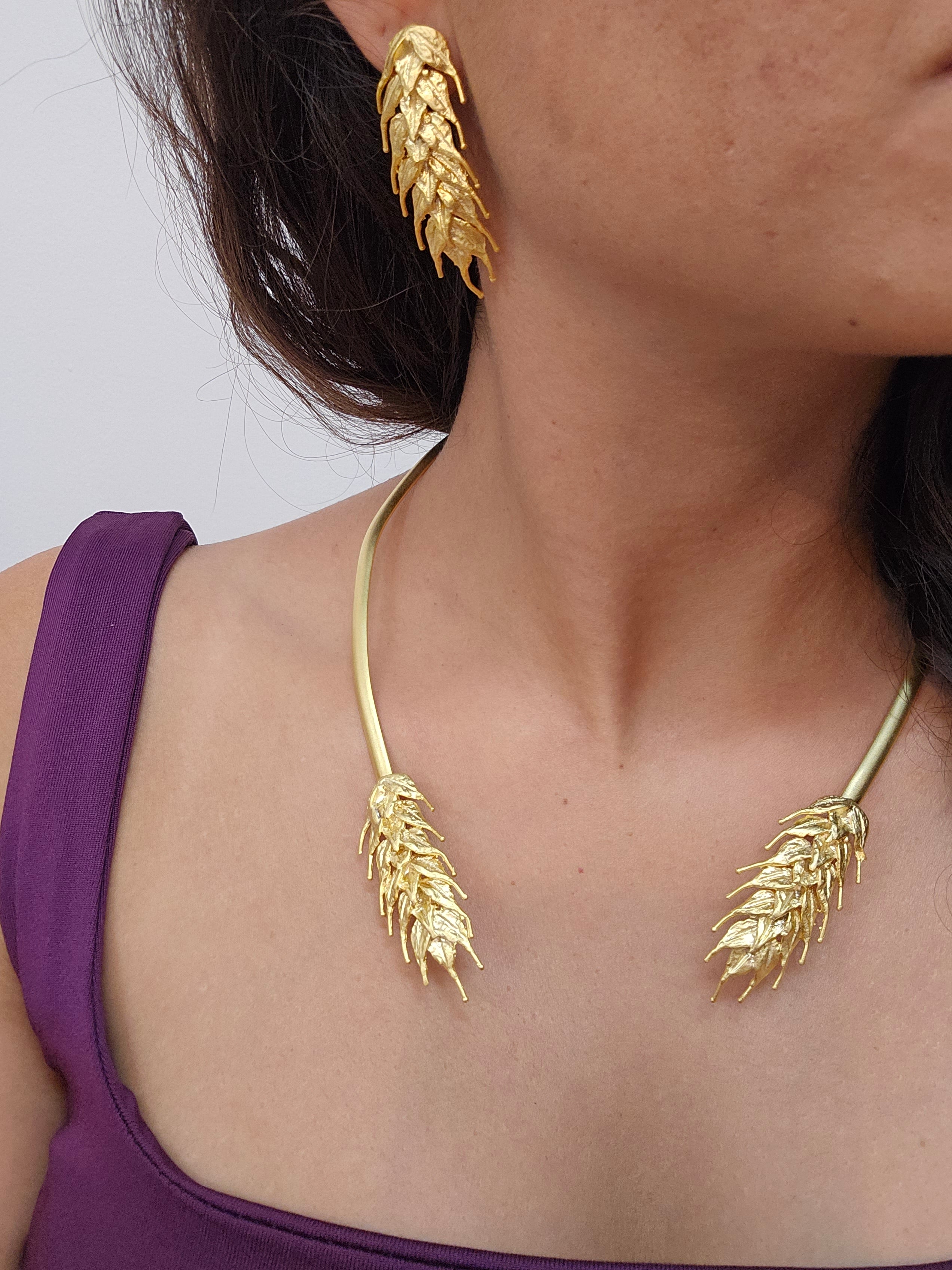 Gold Wheat Jewelry Set