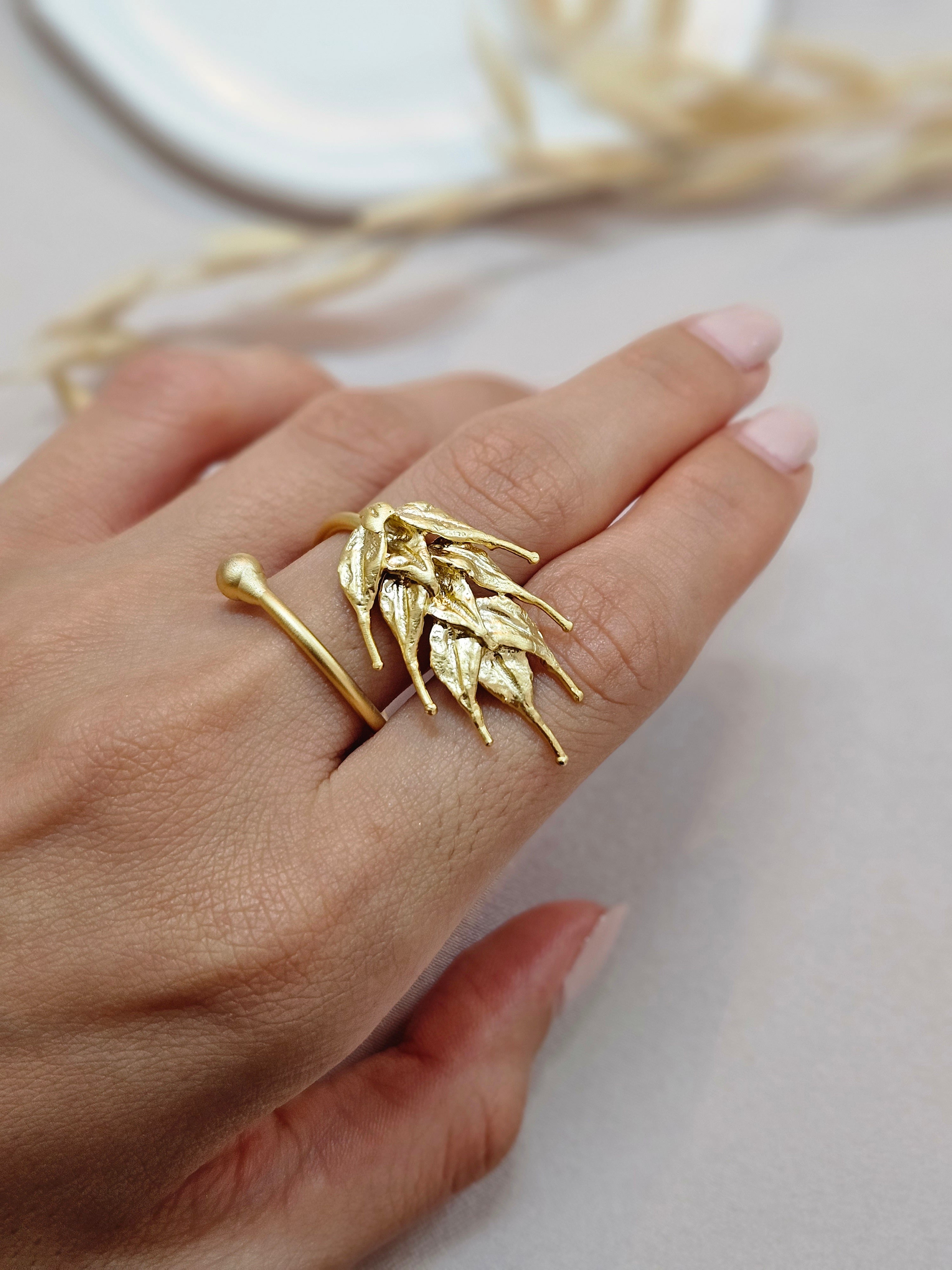 Gold Wheat Jewelry Set