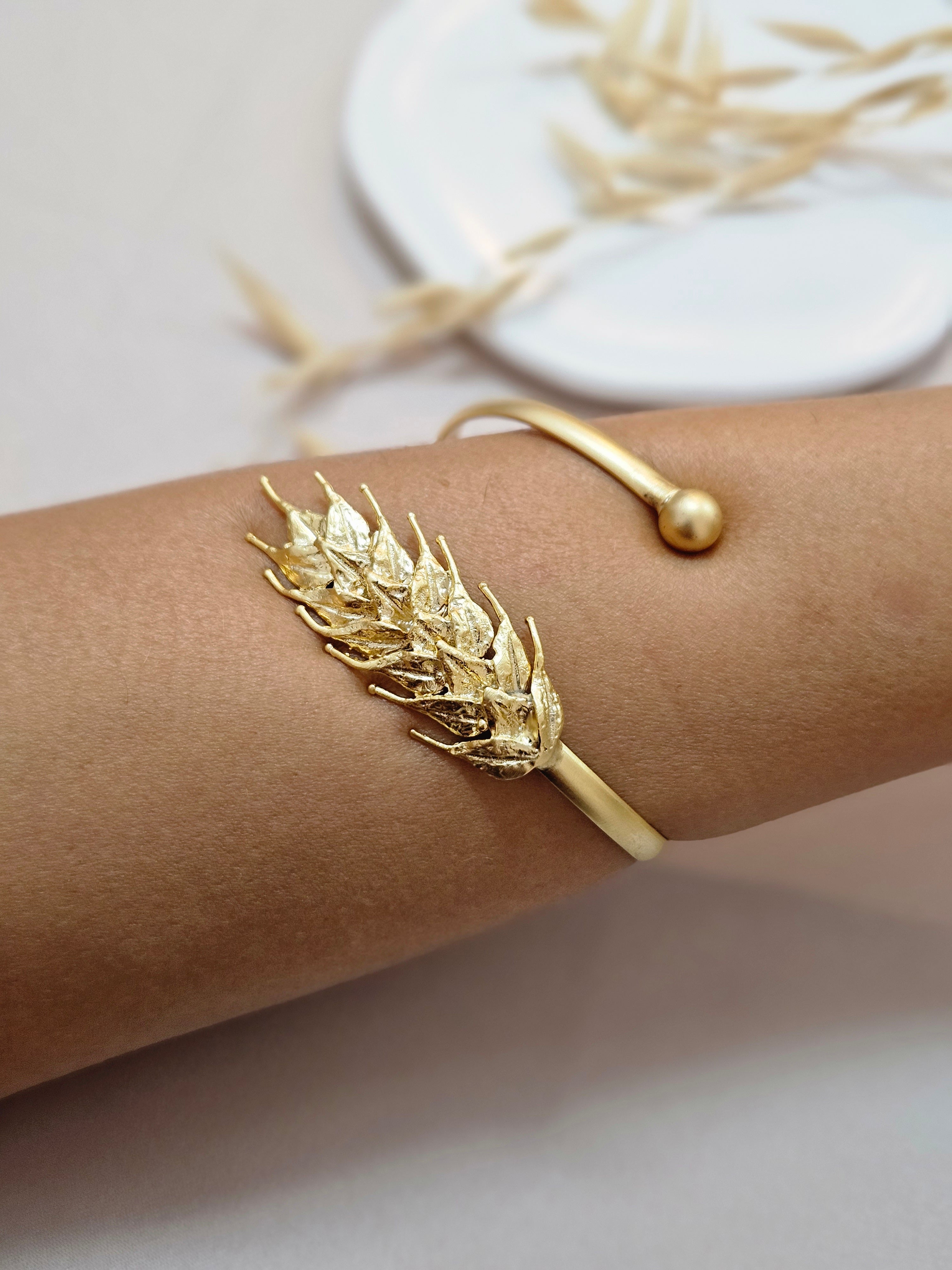 Gold Wheat Jewelry Set