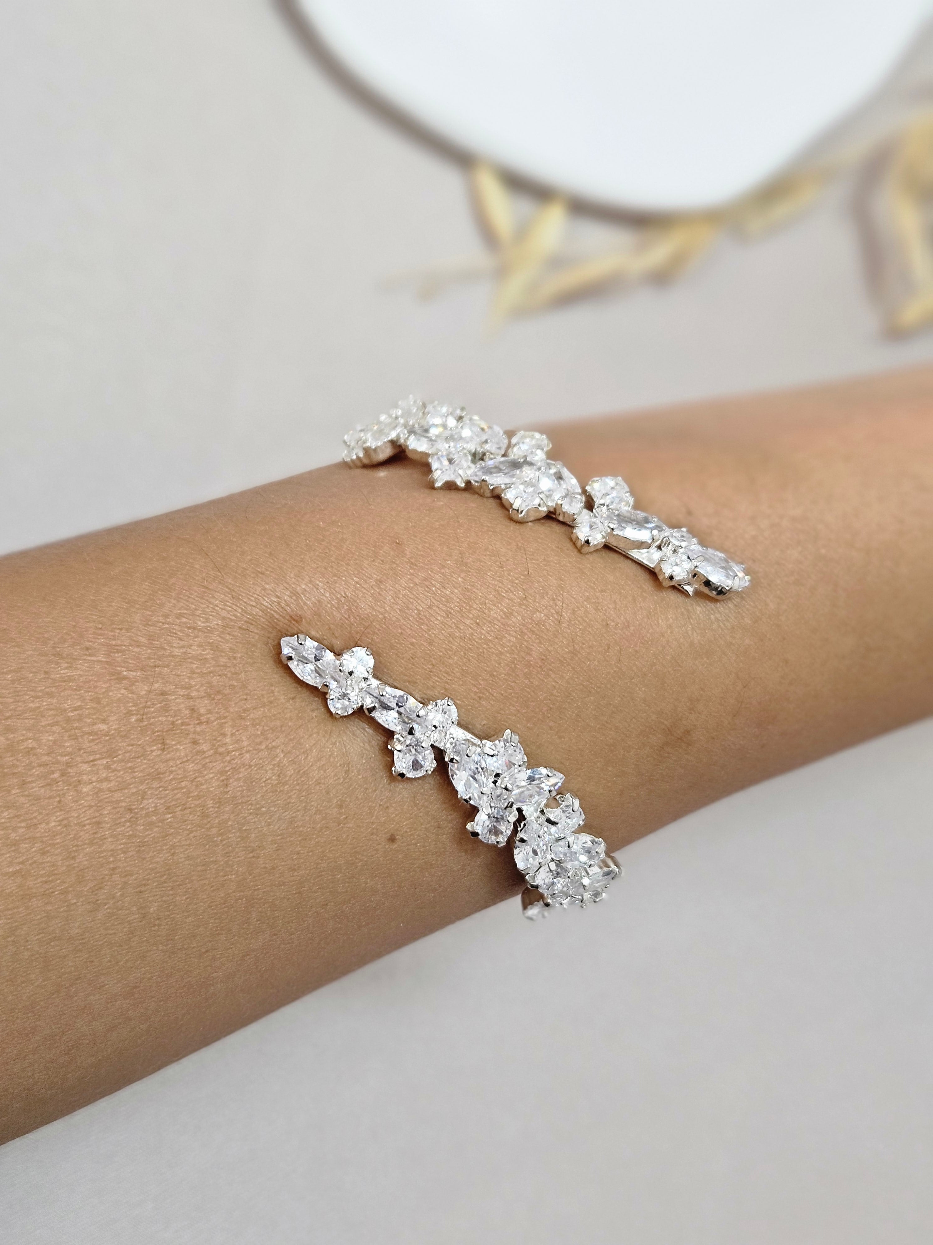 adjustable wedding bridal open cuff bracelet 