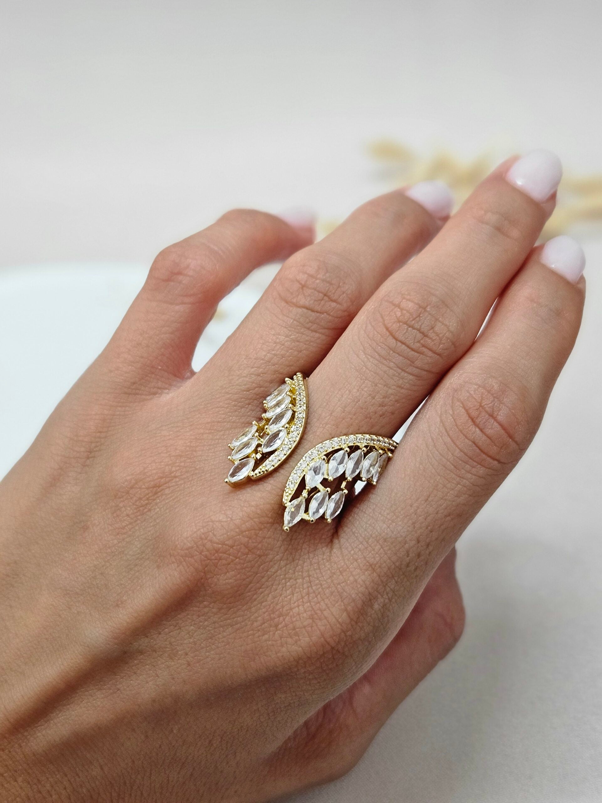 Adjustable Open Gold Finish Ring - ARGC