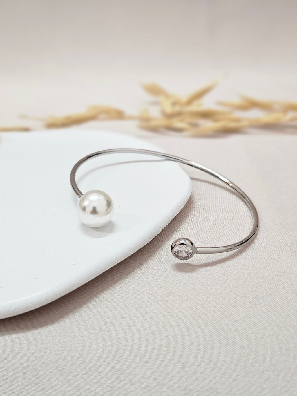 Elegant Open Pearl Cuff Bracelet
