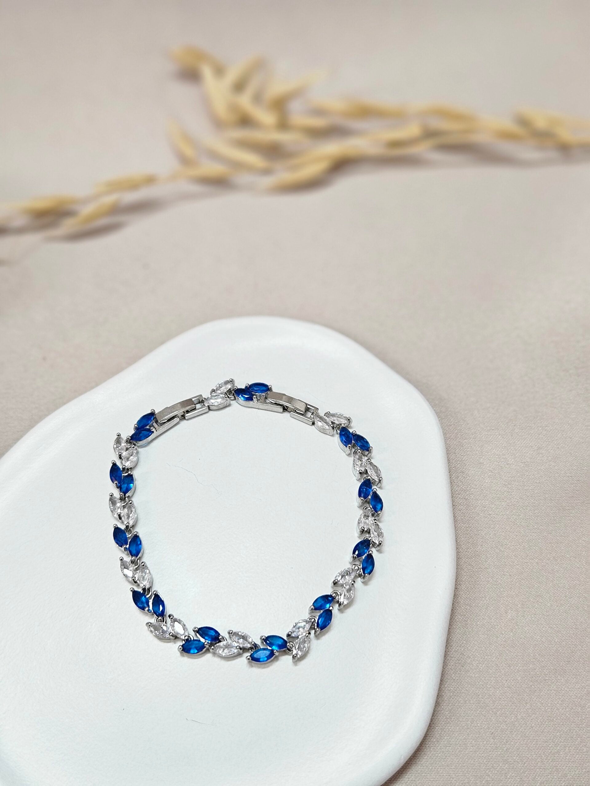 Deep Sapphire Silver Crystal Bracelet - ABSC