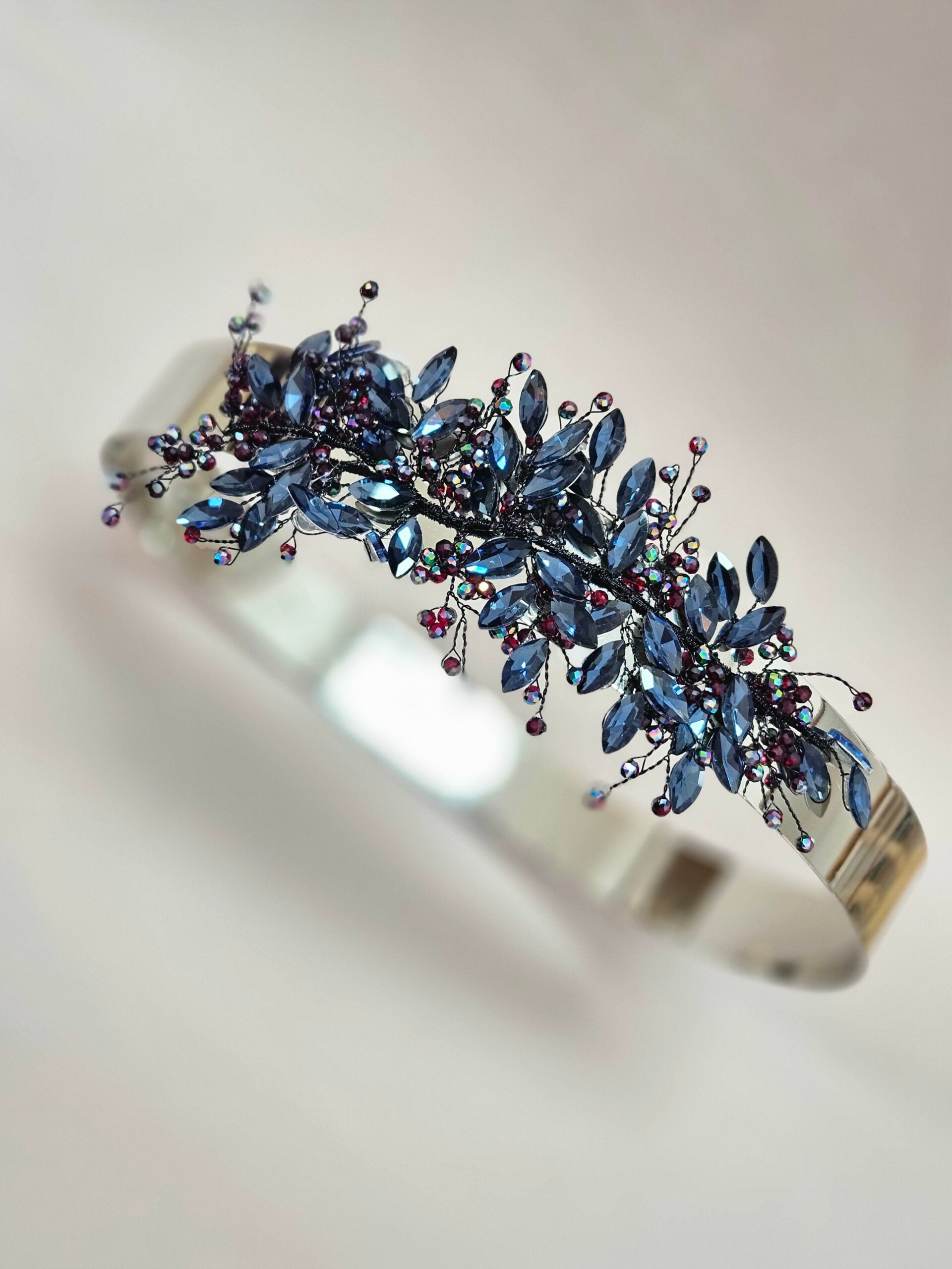 Dark Blue Cystal Metal Belt