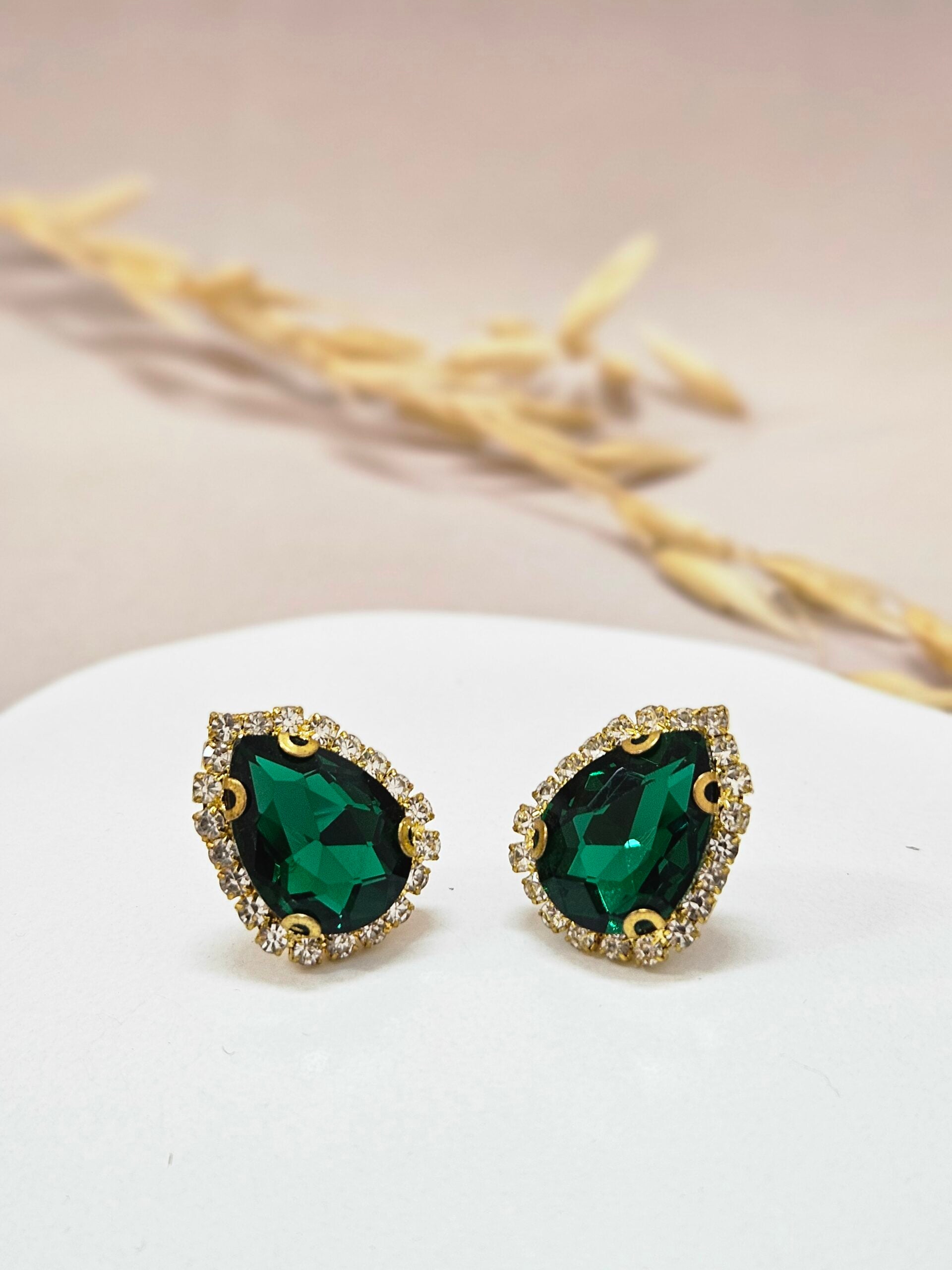Emerald Green Stud Earrings - TBSGL