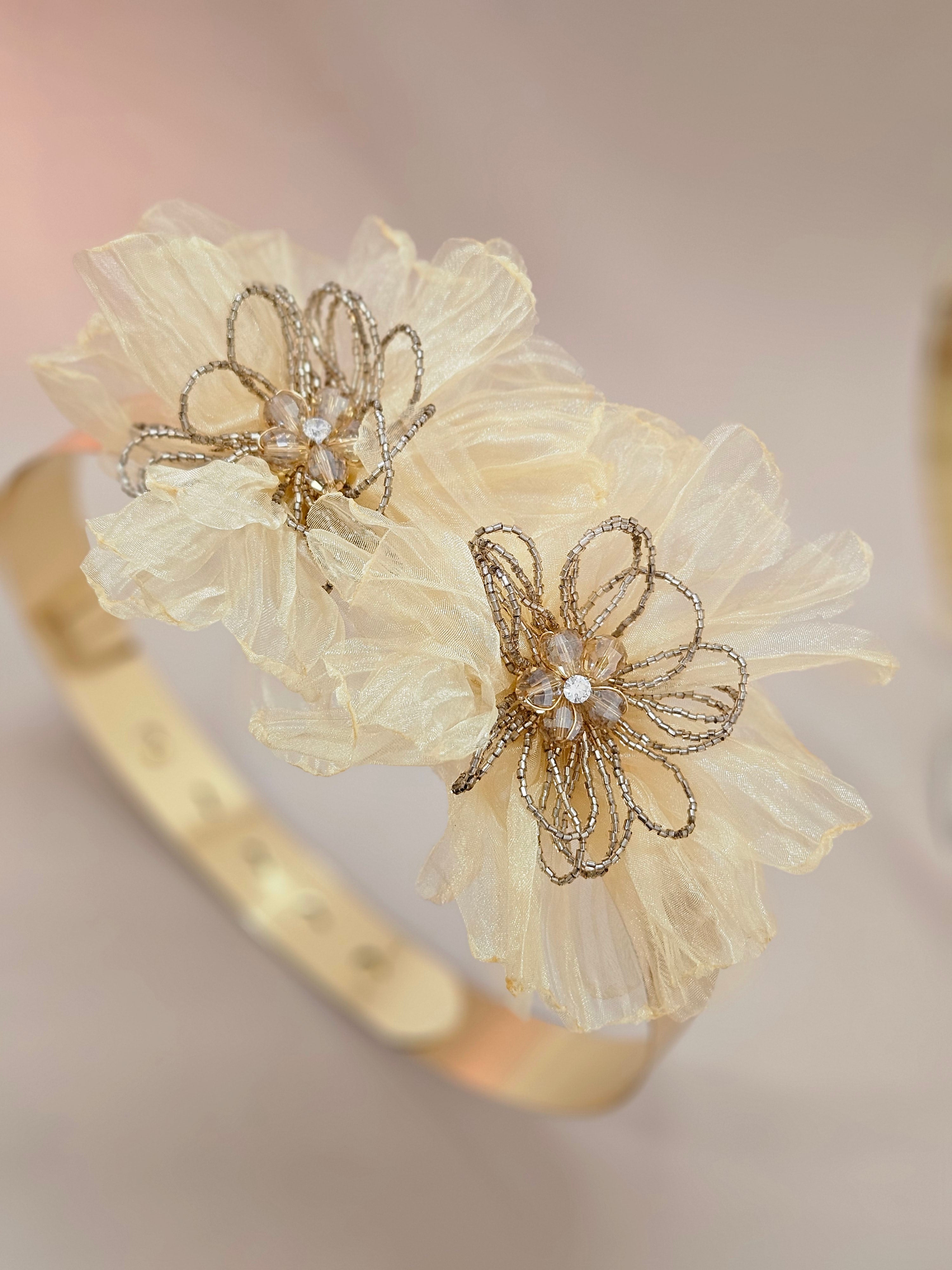 Adjustable Champagine Floral Belt