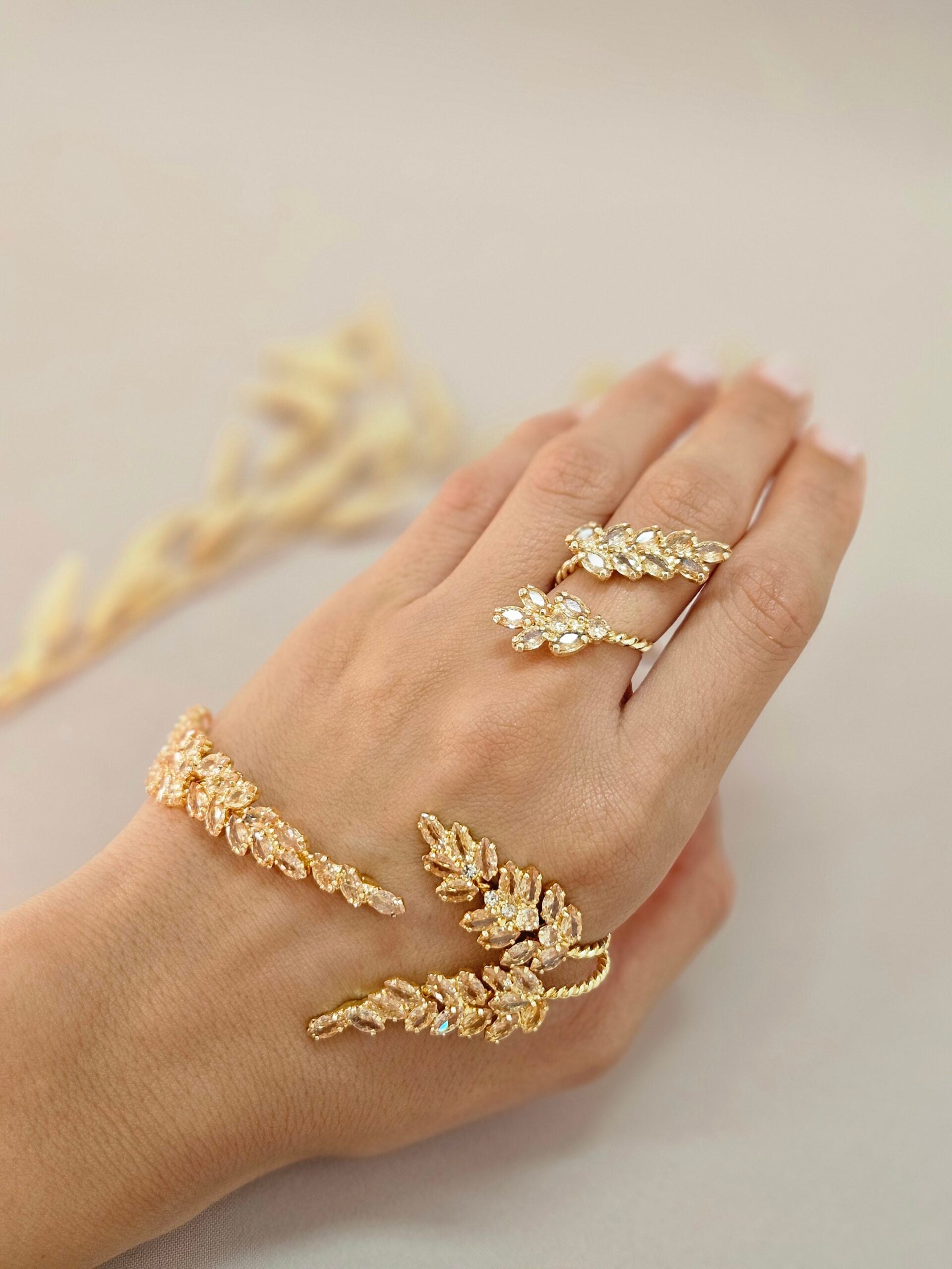 Champagne Adjustable Palm Bracelet - ABSC