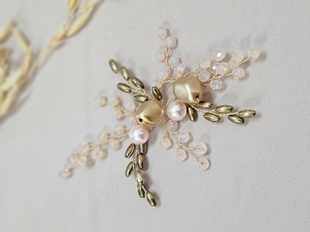 Lush Pink Champagne Bridal Head Piece