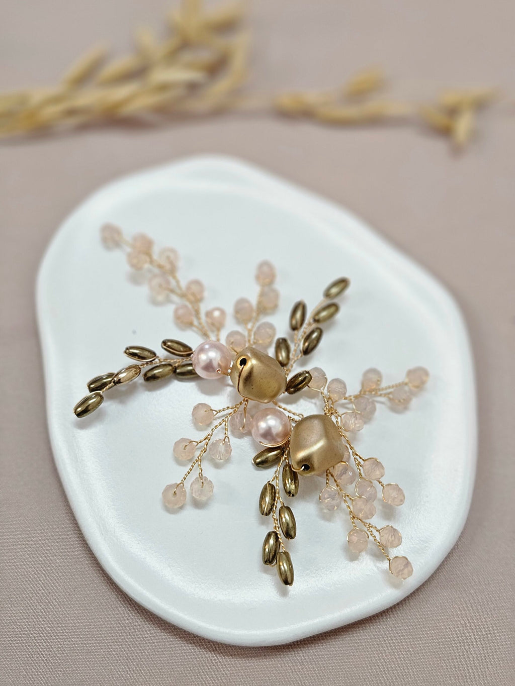 Lush Pink Champagne Bridal Head Piece