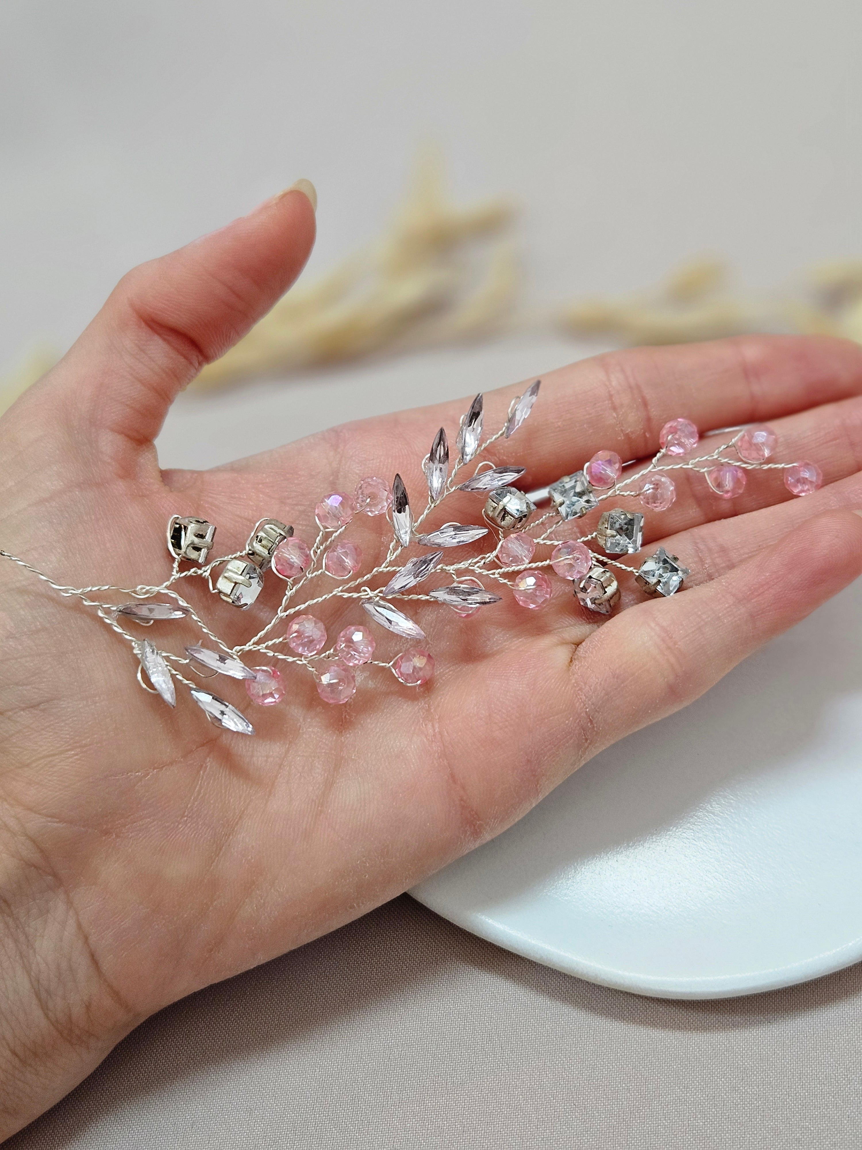Baby Pink And silver Hair Piece