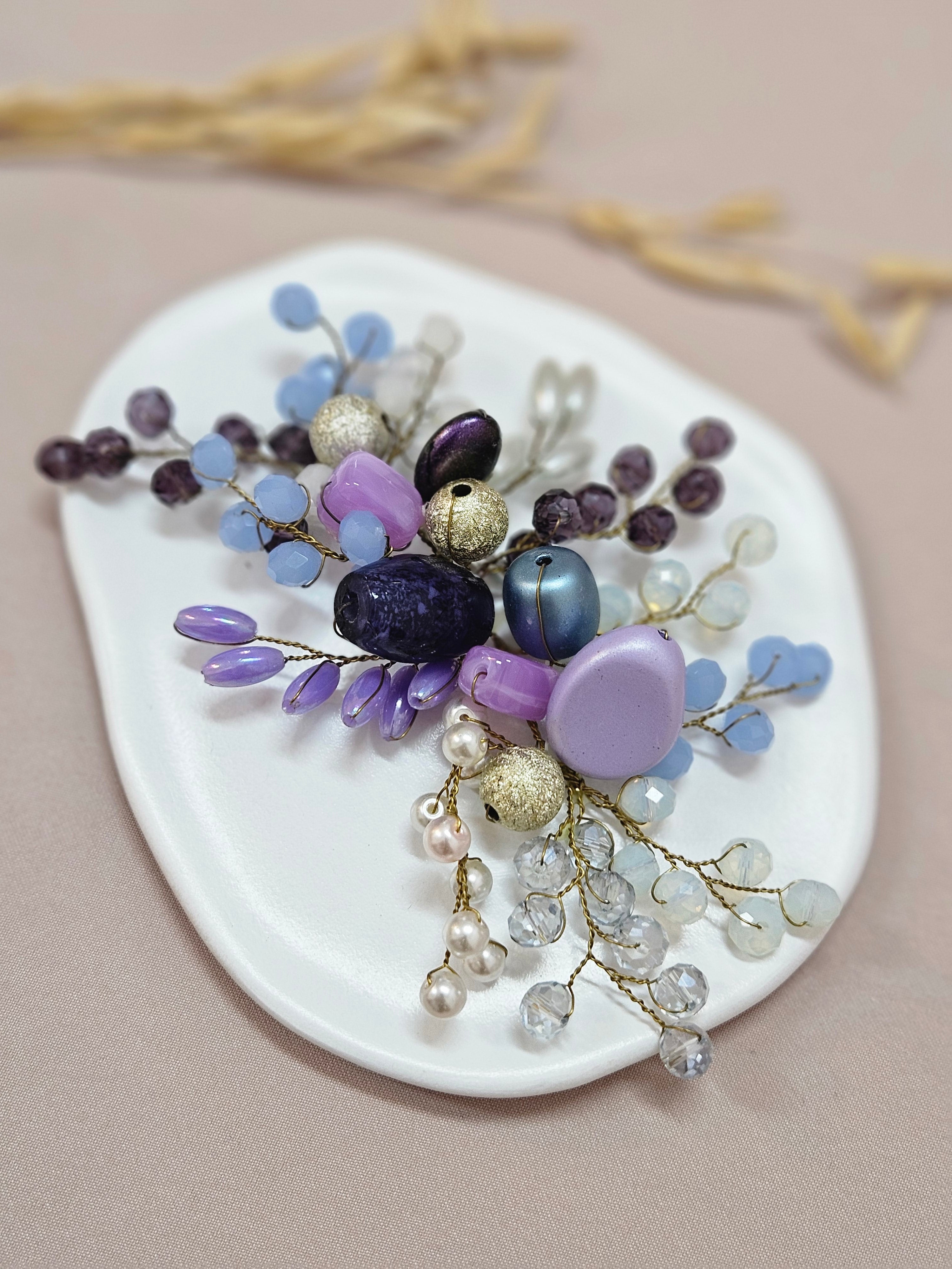 Light Blue And Purple Brooch