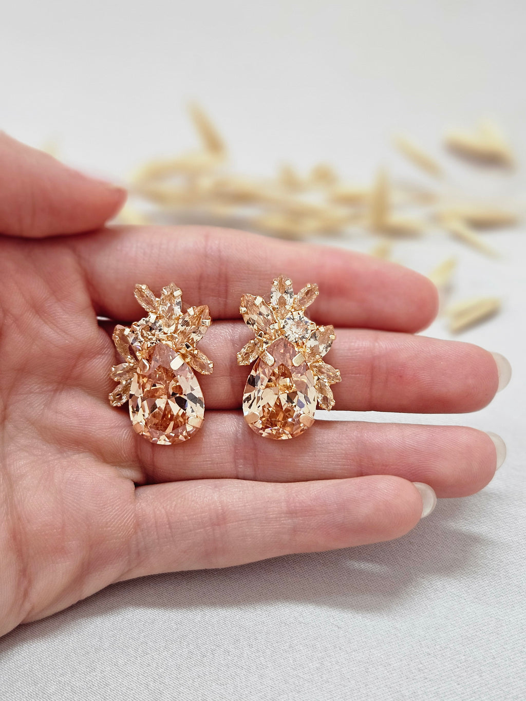 Luxurious Pineapple Statment Ghampagne Jewelry Set