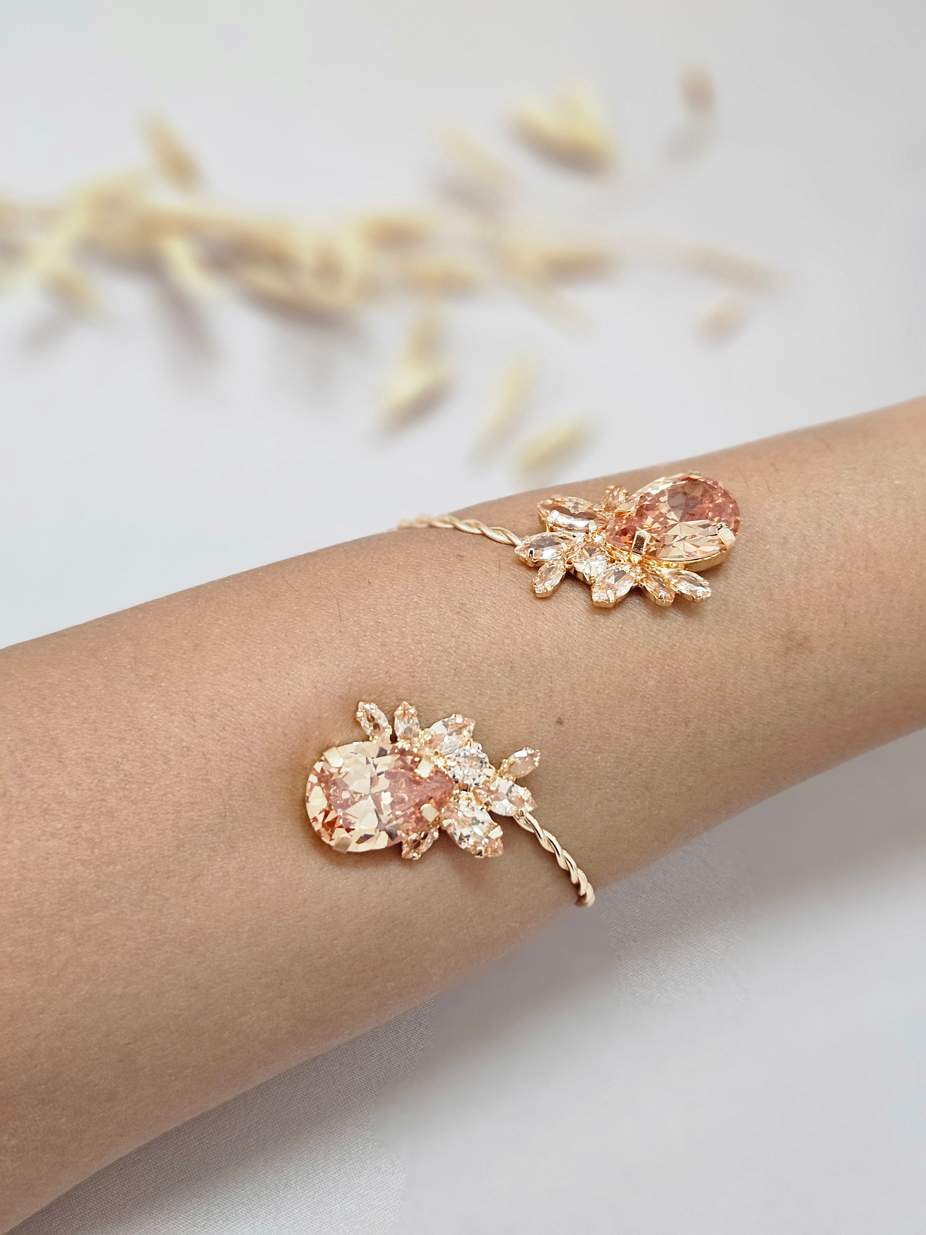 Luxurious Pineapple Statment Ghampagne Jewelry Set