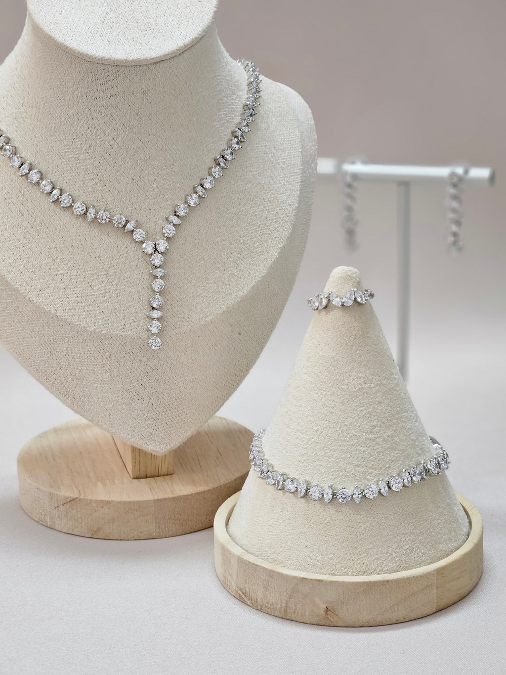 Silver Delicate Bridal Jewelry Set