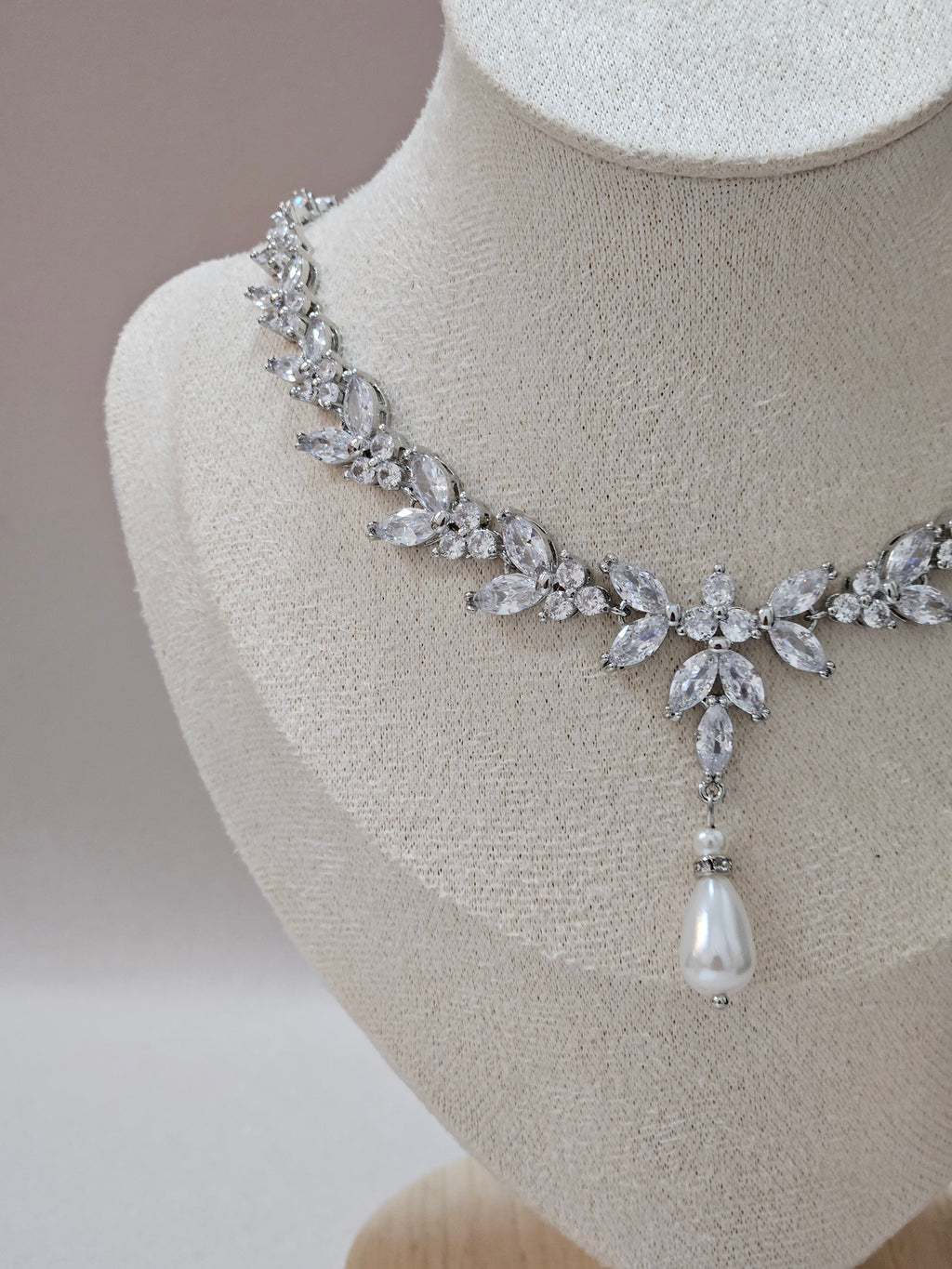 Pearl Drop Bridal Necklace