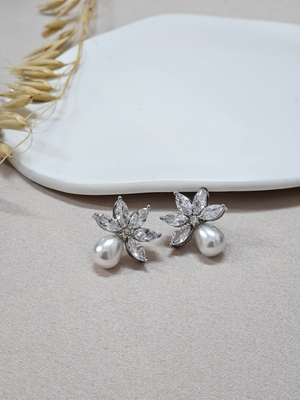 Stud Floral Bridal Earrings