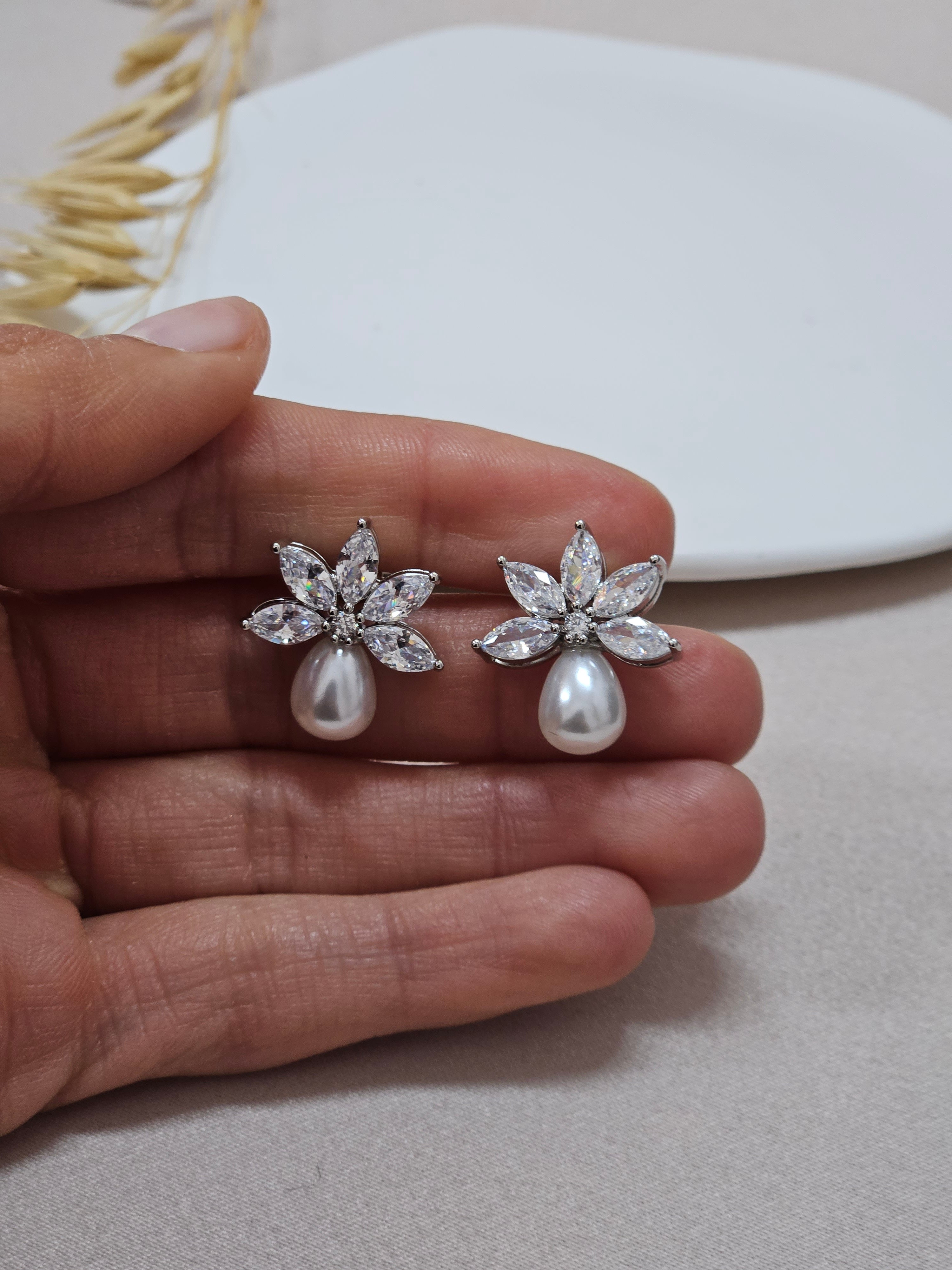 Stud Floral Bridal Earrings