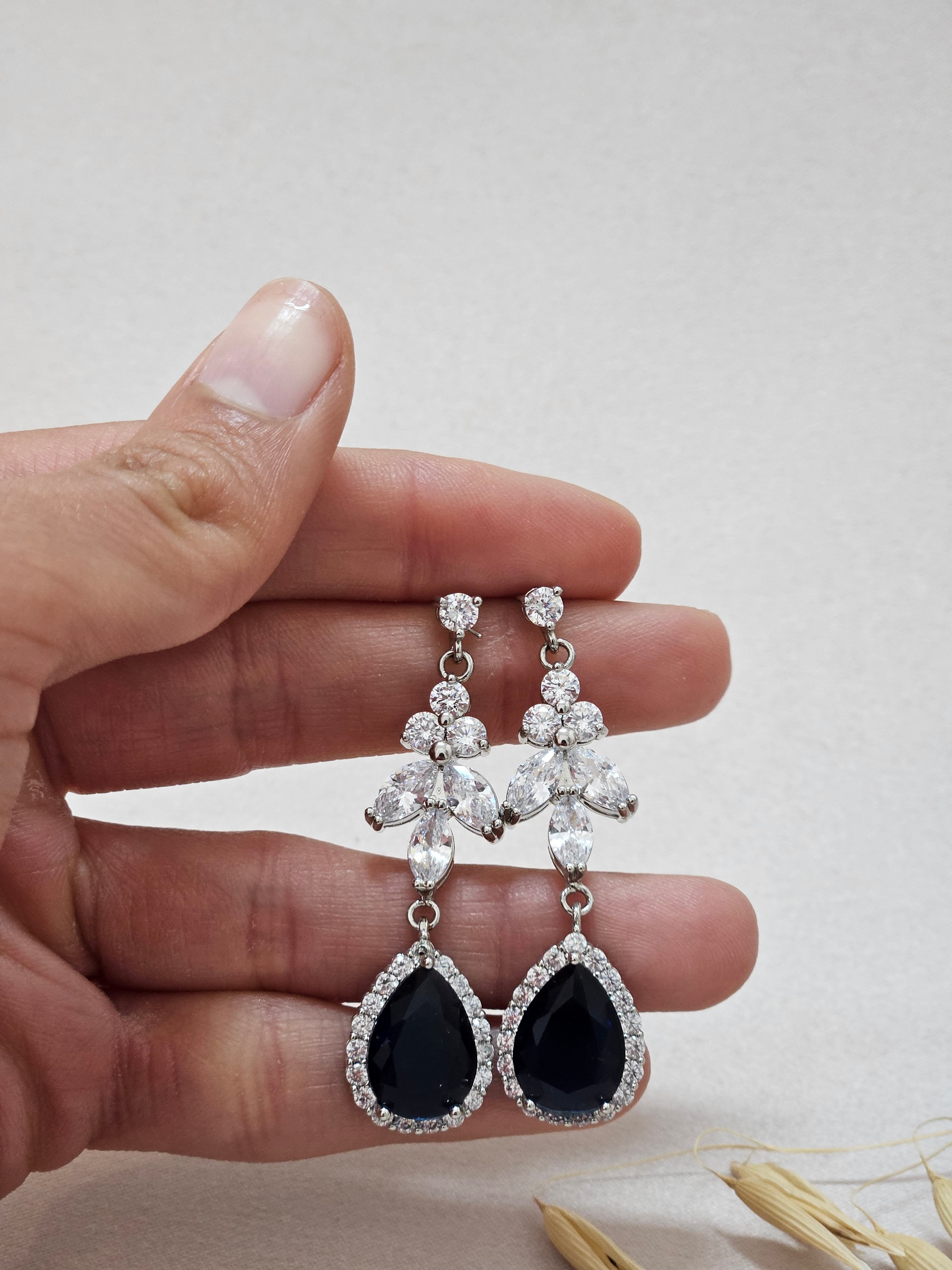 Chandelier Dark Blue Earirngs