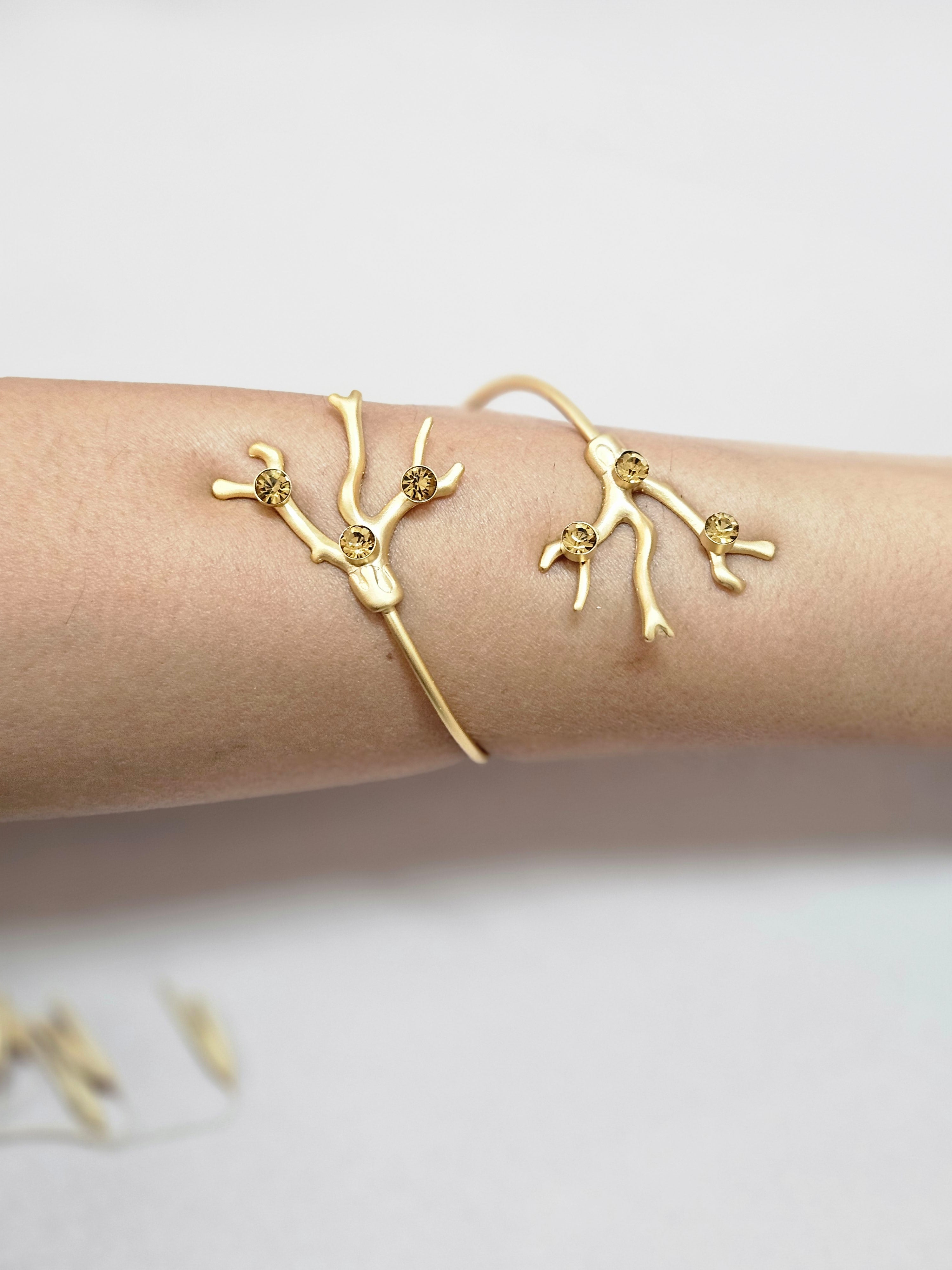 Gold Coral Jewelry Set