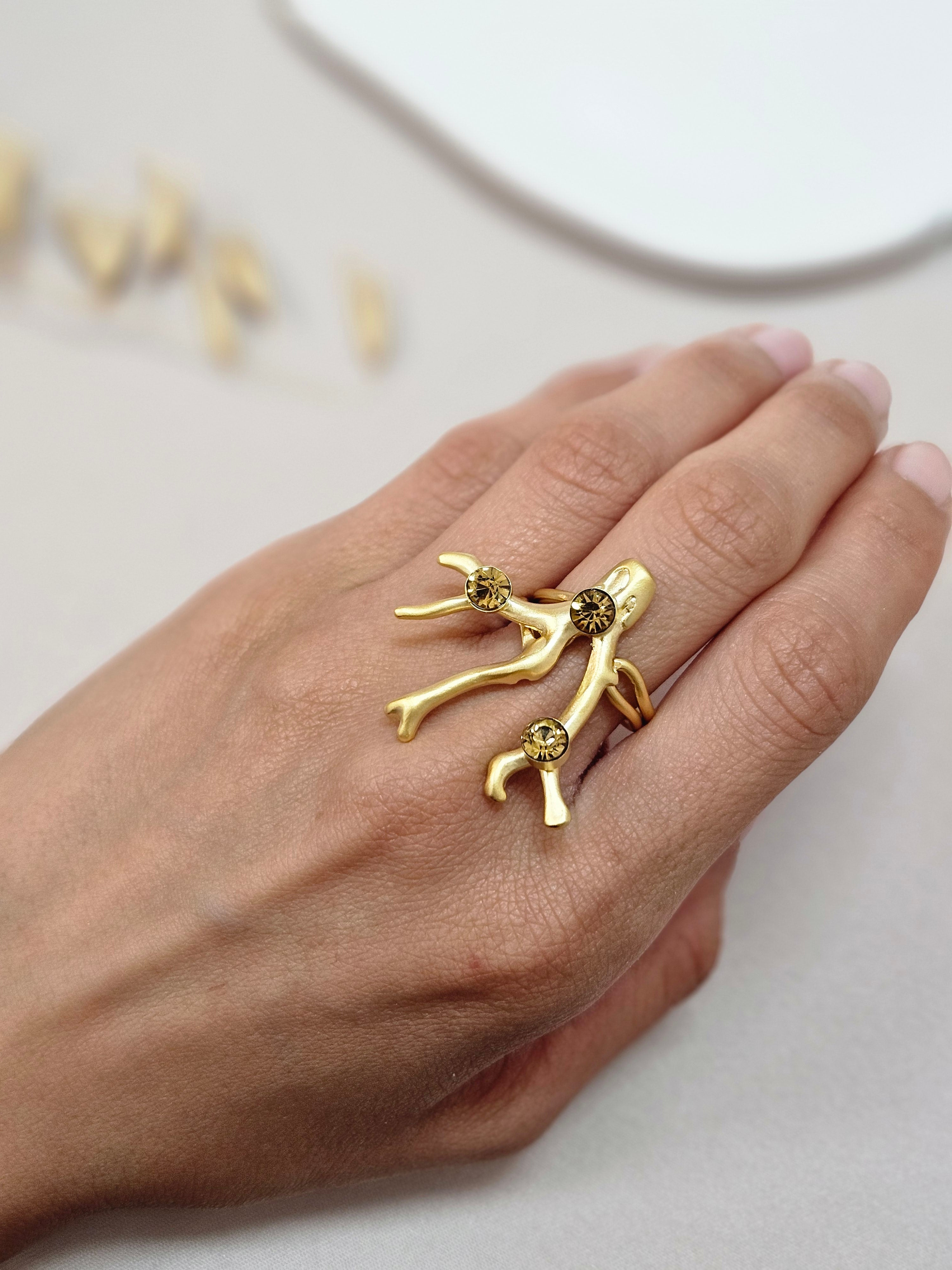 Gold Coral Jewelry Set