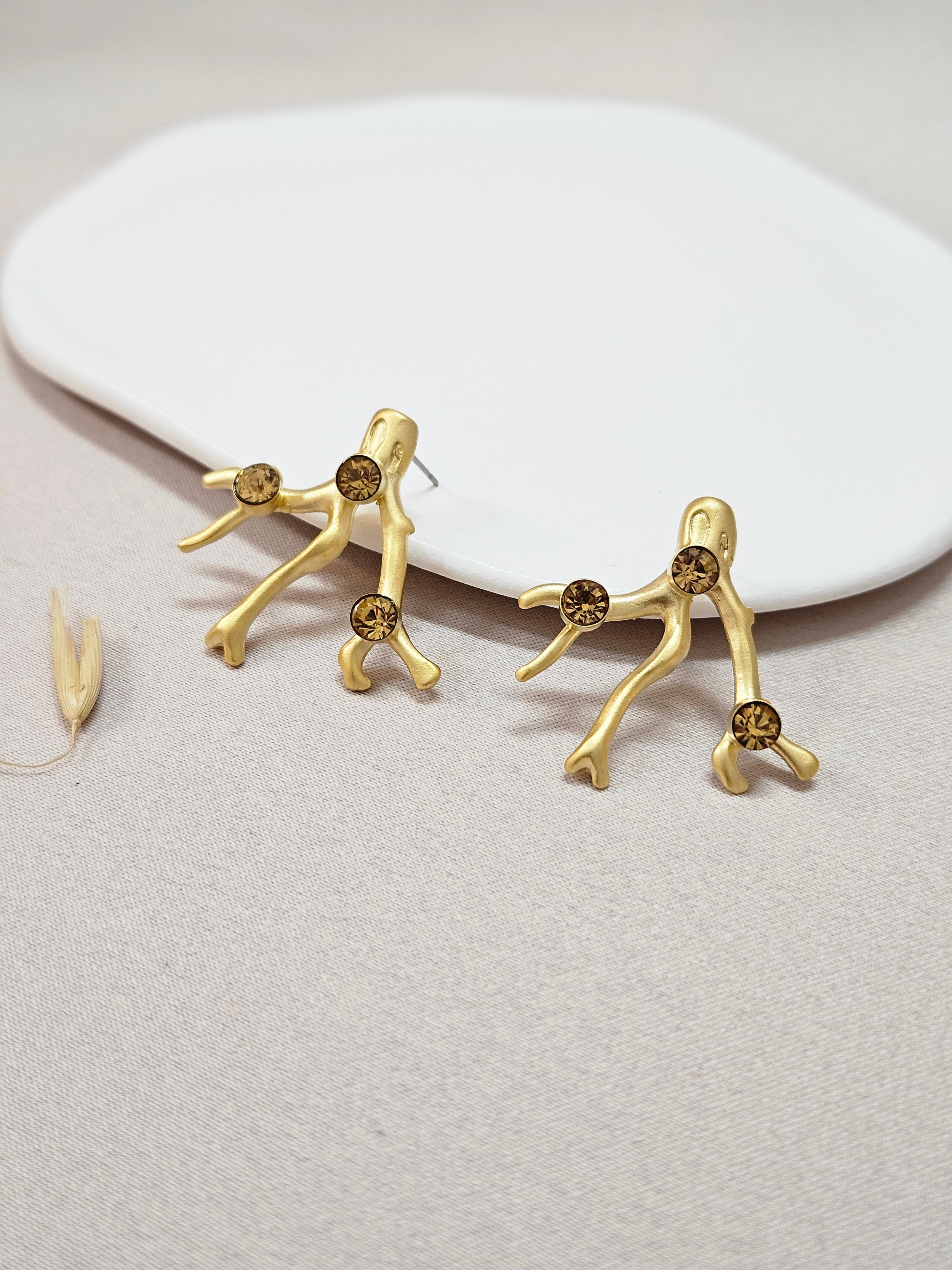 Gold Coral Jewelry Set