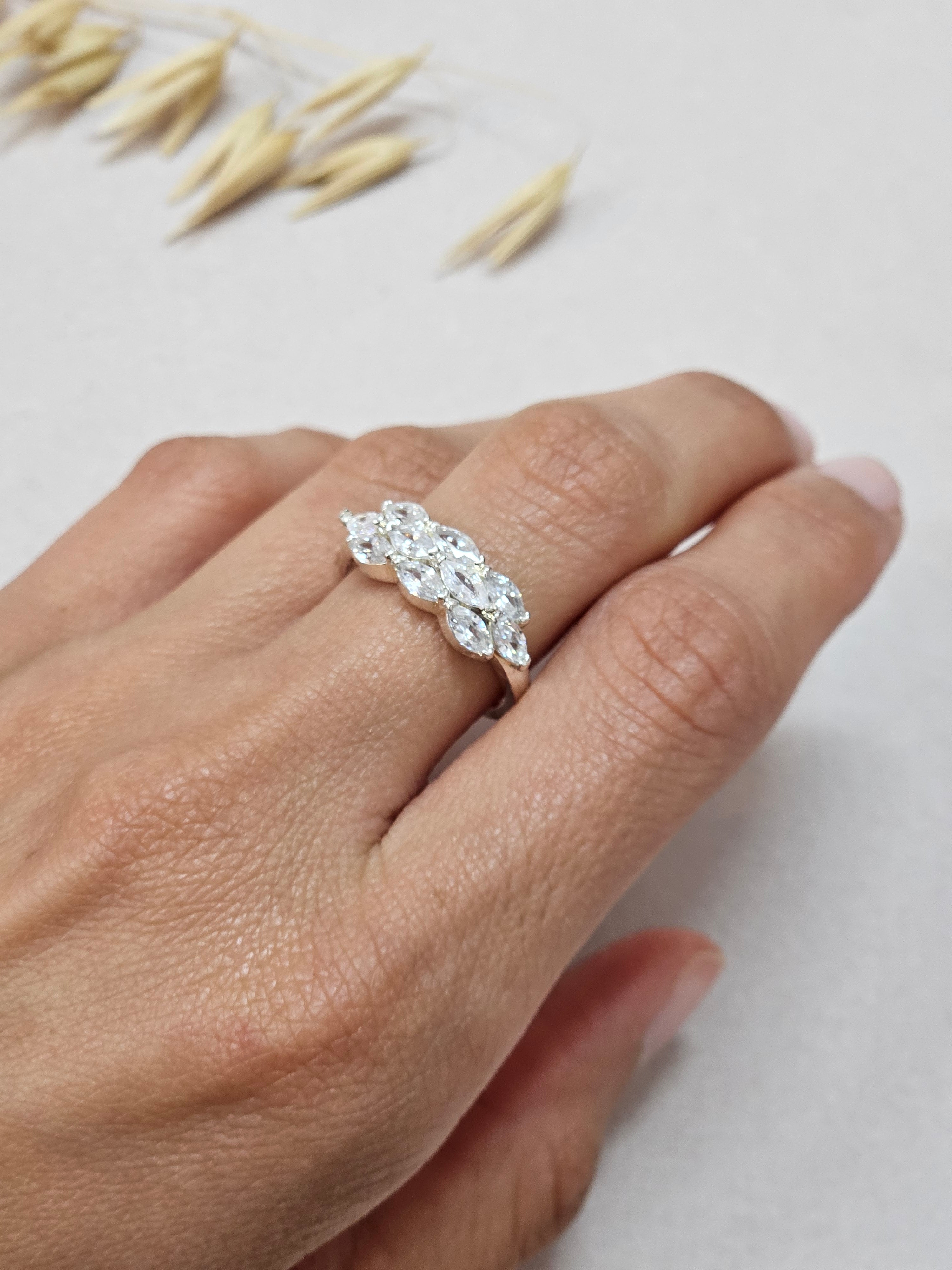 Adjustable CZ SIlver Ring