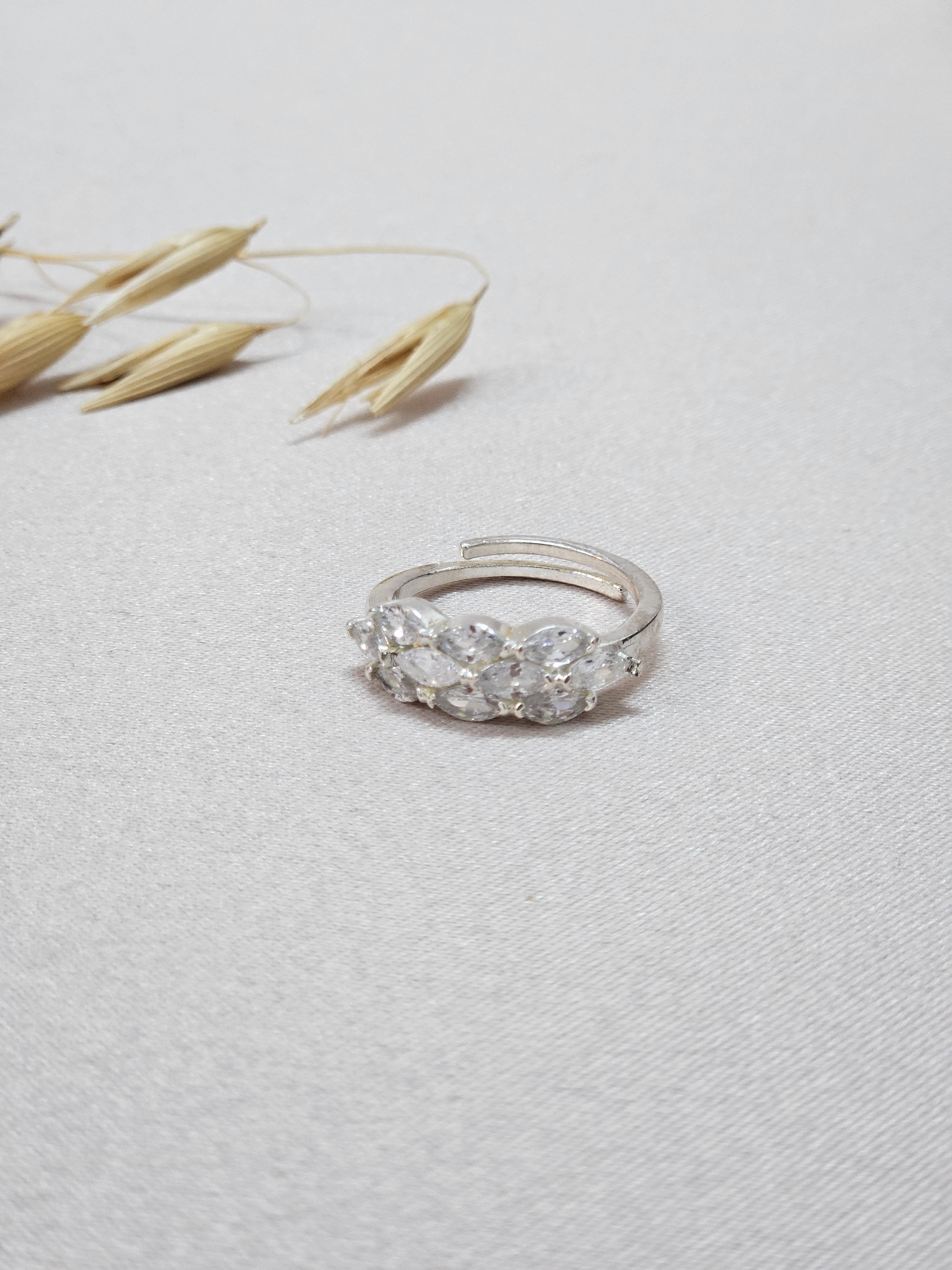 Adjustable CZ SIlver Ring