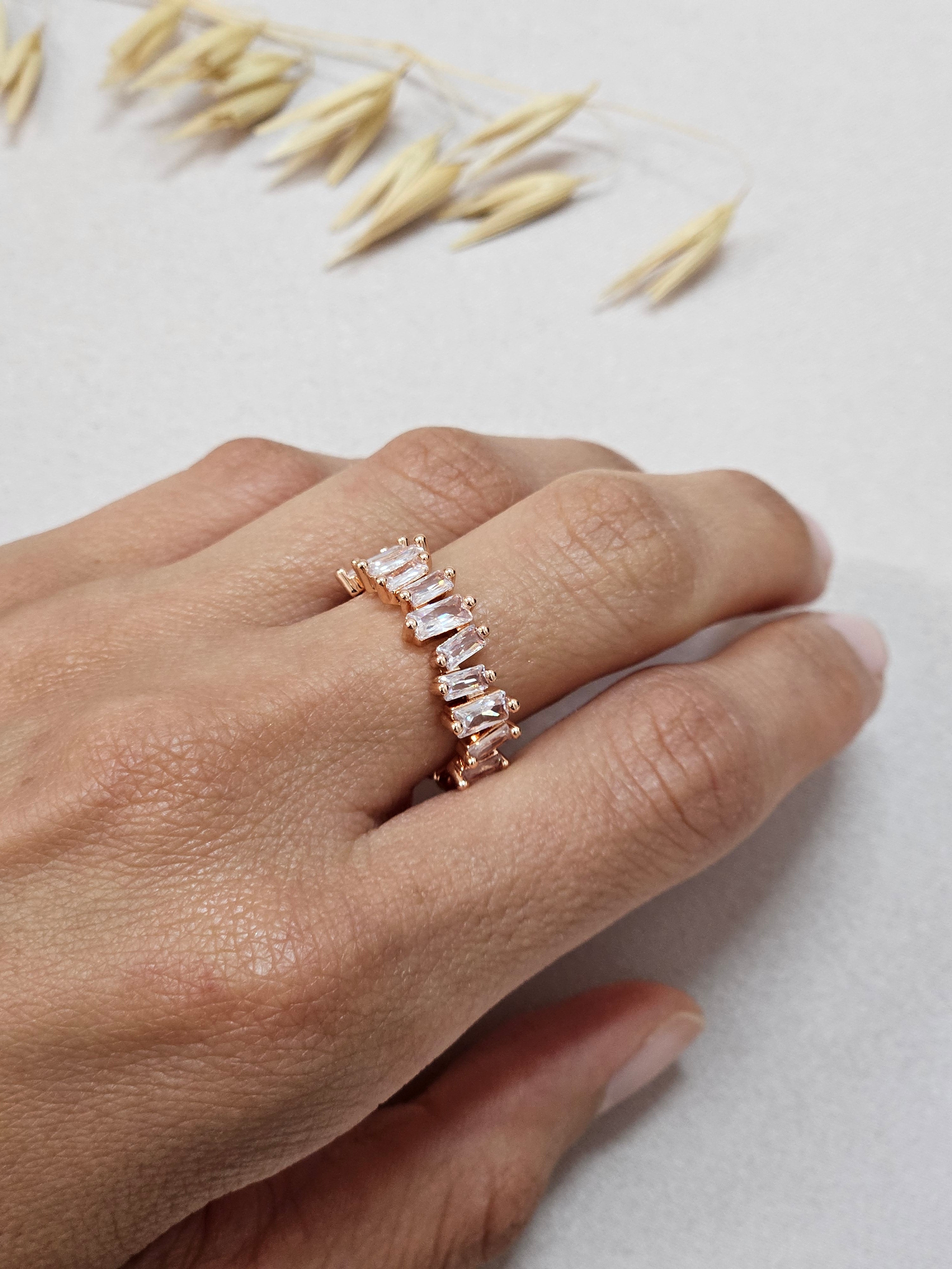Adjustable Rose Gold CZ Ring