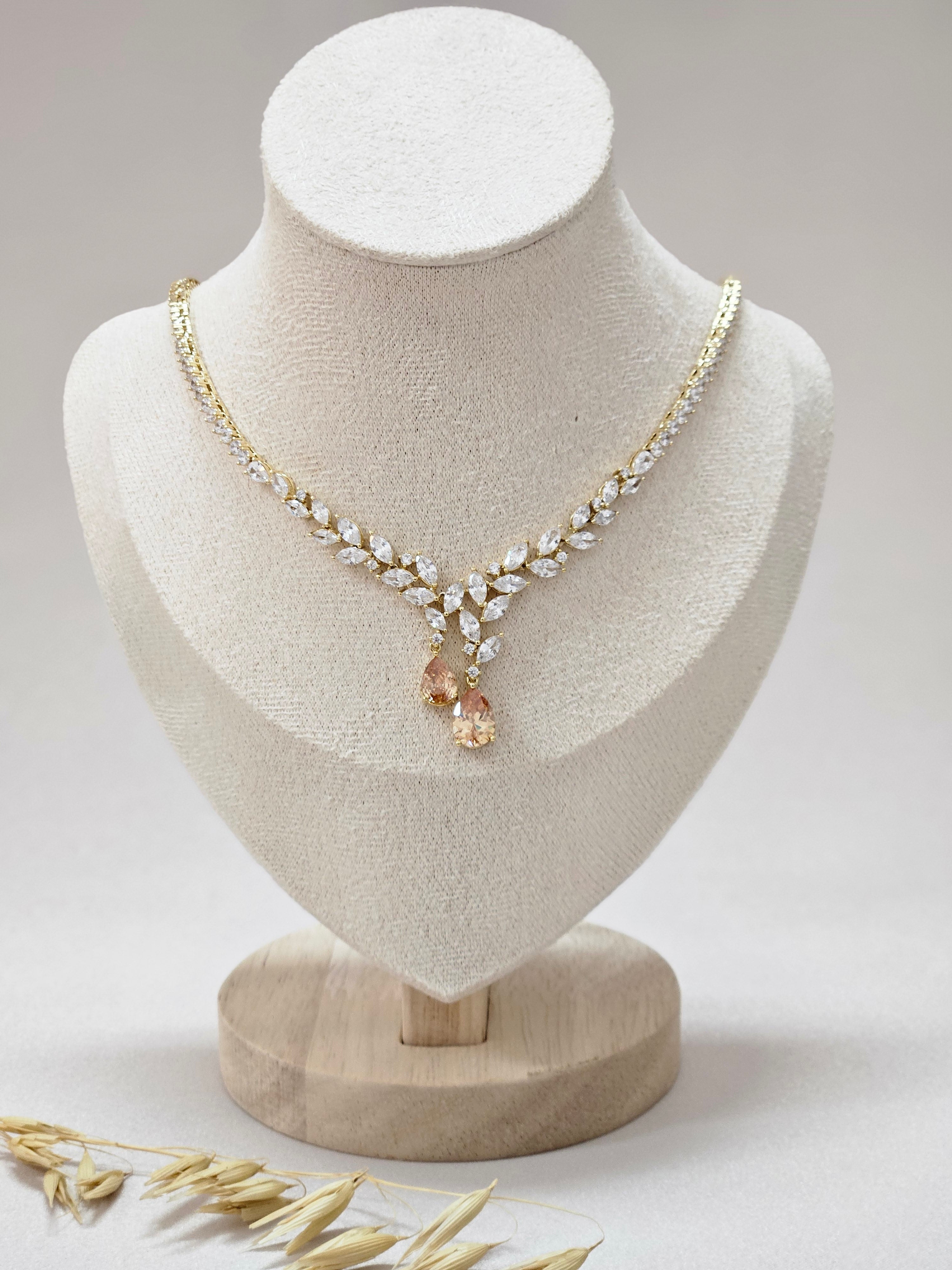 Champagne Crystal Jewelry Set