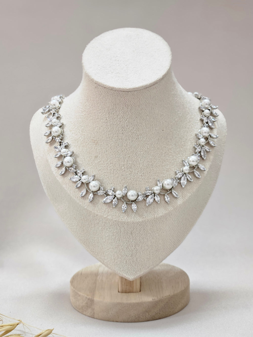 Vintage Crystal Pearl Jewelry Set