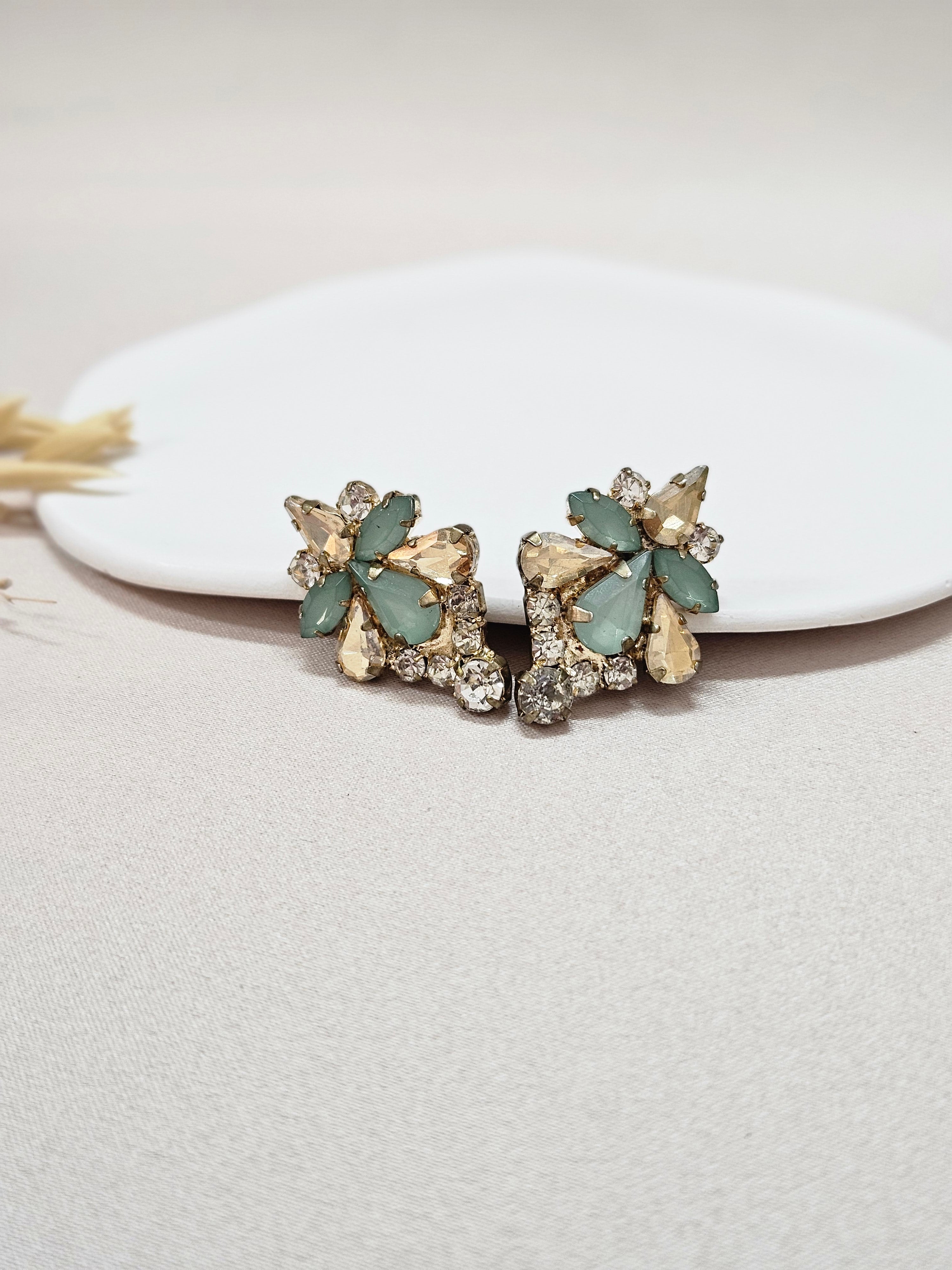 Green CZ Stud Earrings